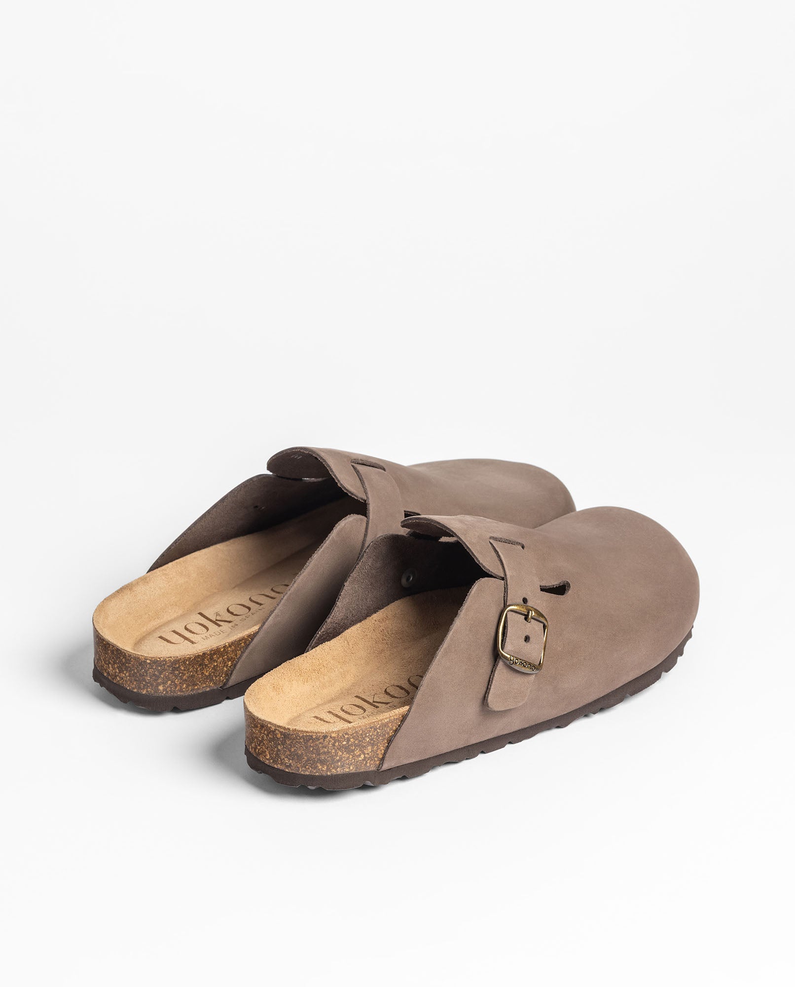 Yokono 599 zoccoli donna marrone in pelle conciata vegetale