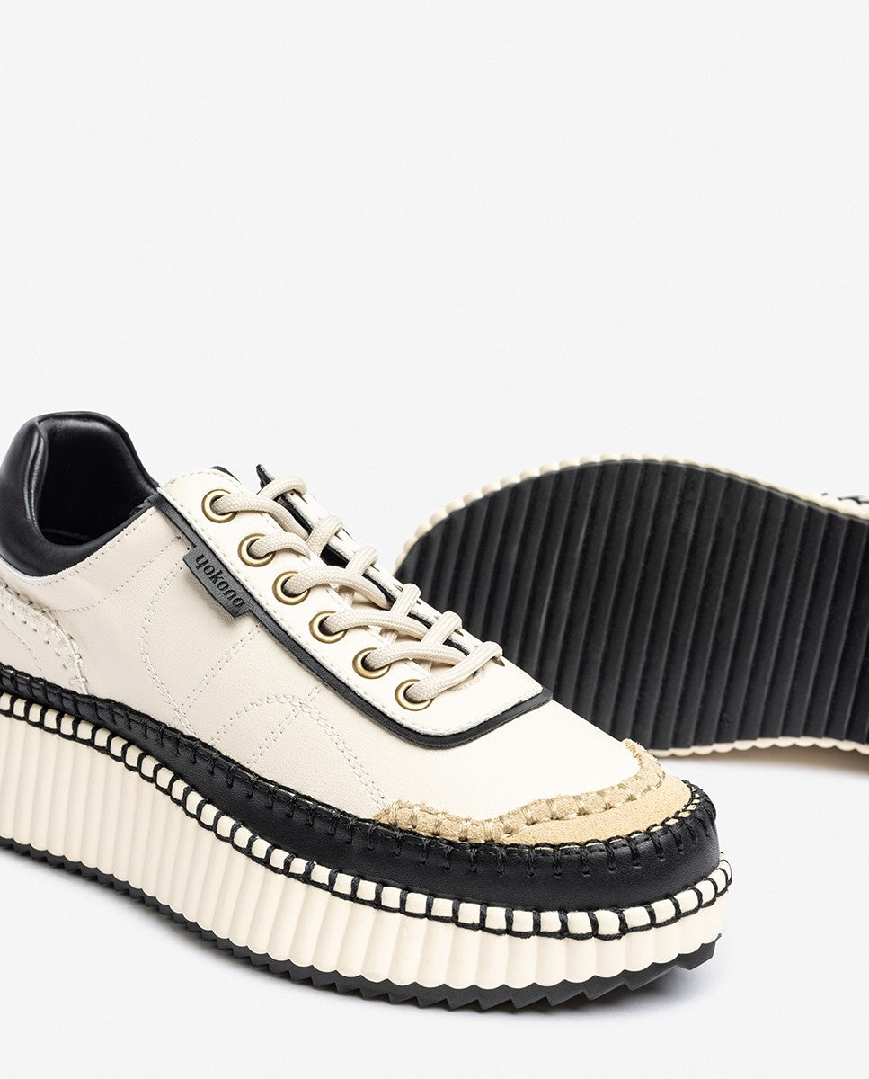 Yokono Clo 001 sneakers donna bianche in pelle