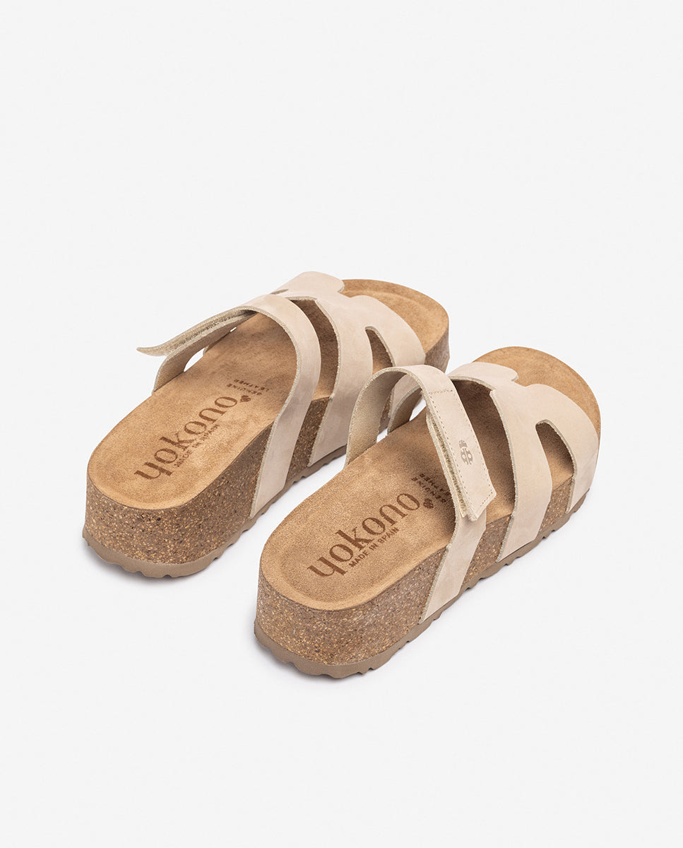Yokono Wiwi-125 sandali plateau beige