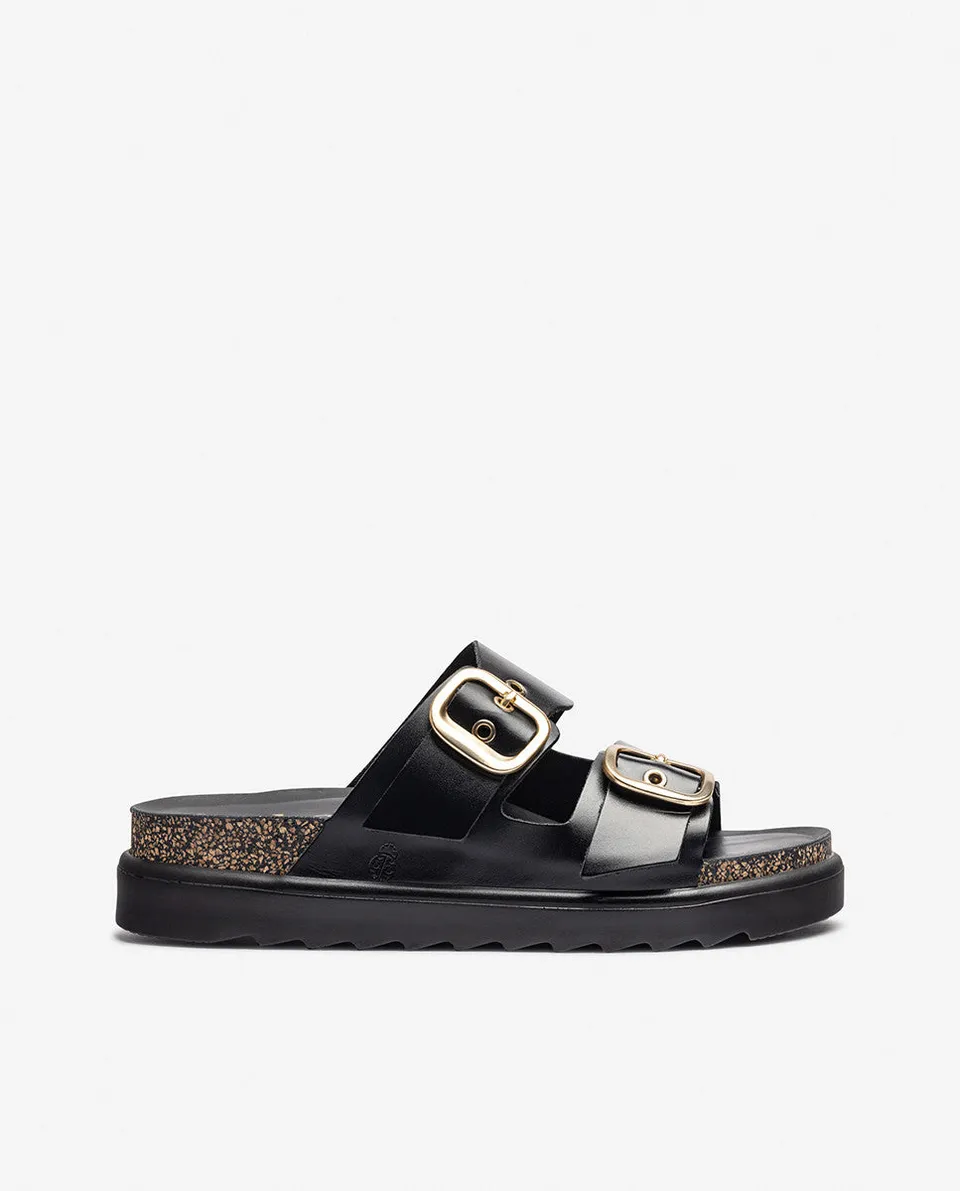 Yokono Tunez 130 sandali donna neri in pelle
