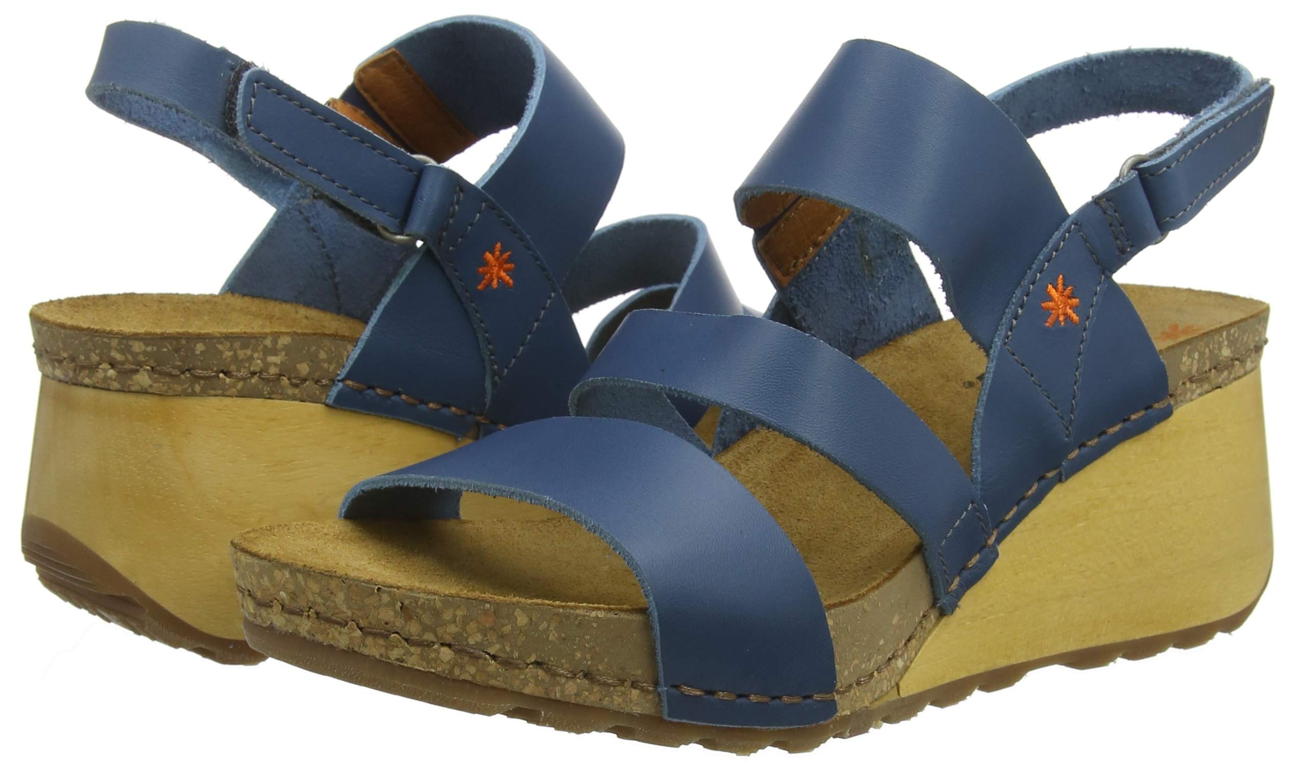 ART Borne sandali donna punta aperta EU 36 zeppa legno