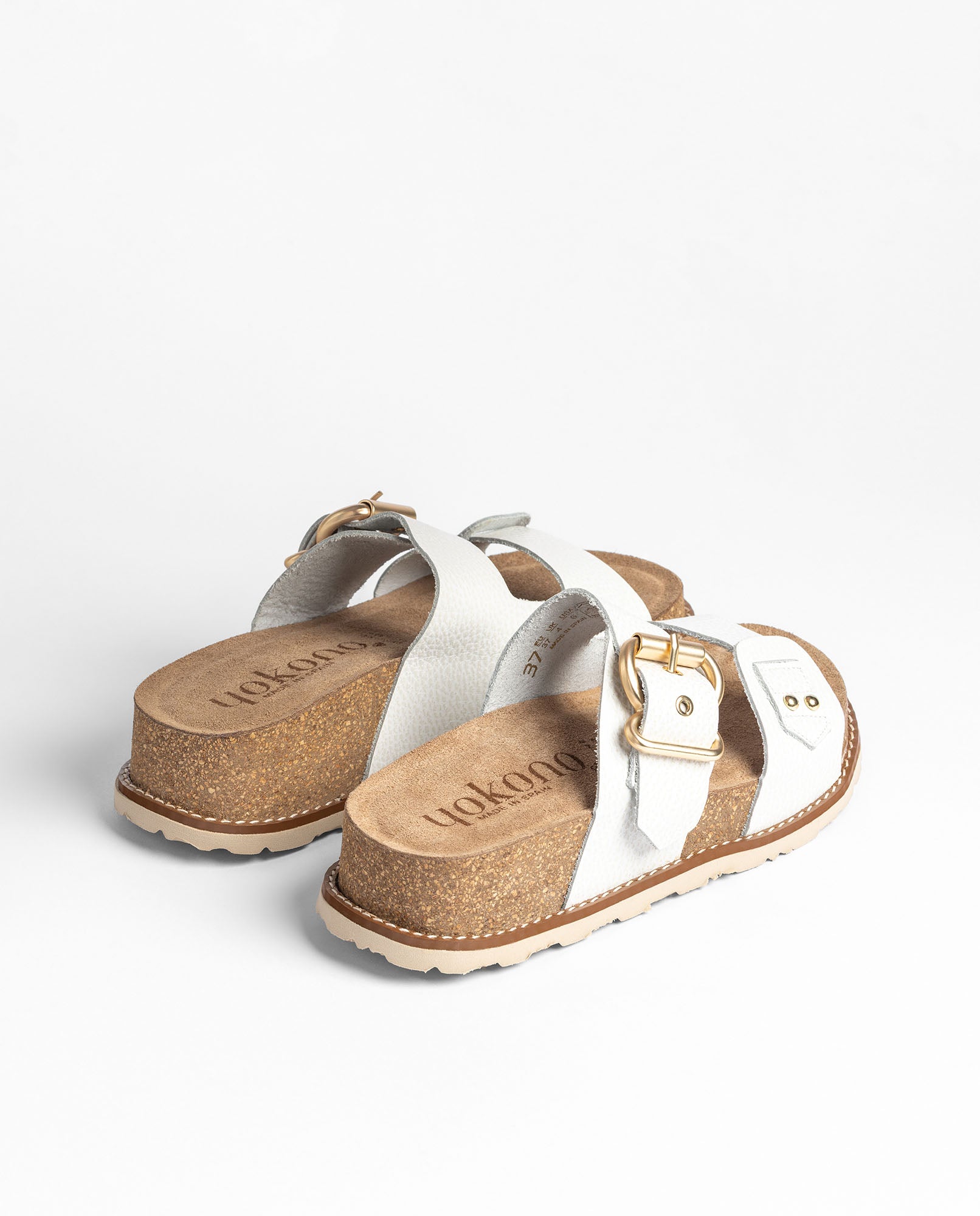 Yokono OCA-252 sandalo plateau bianco in pelle