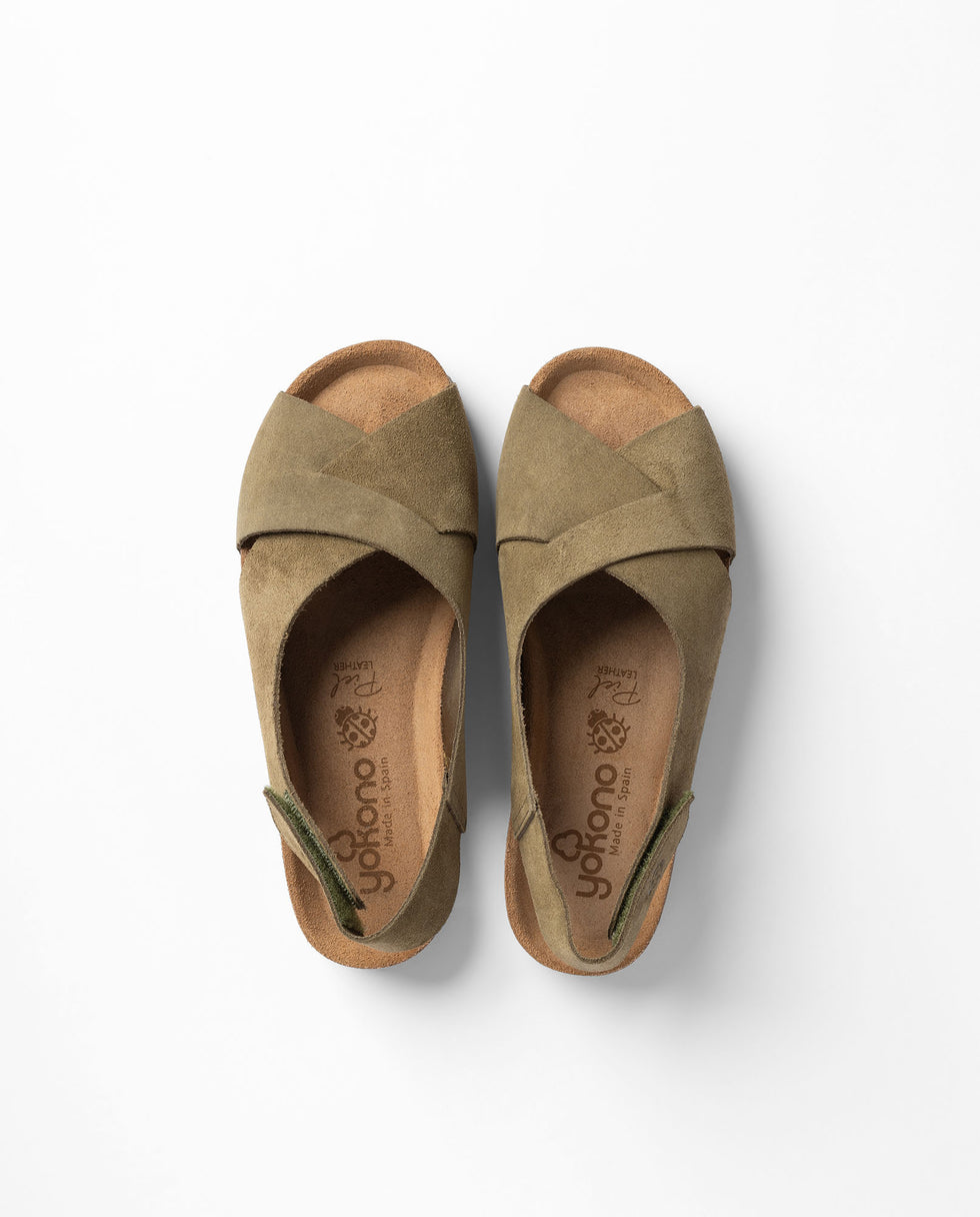 Yokono Villa 175 Sandali Bassi Donna Verde in Pelle