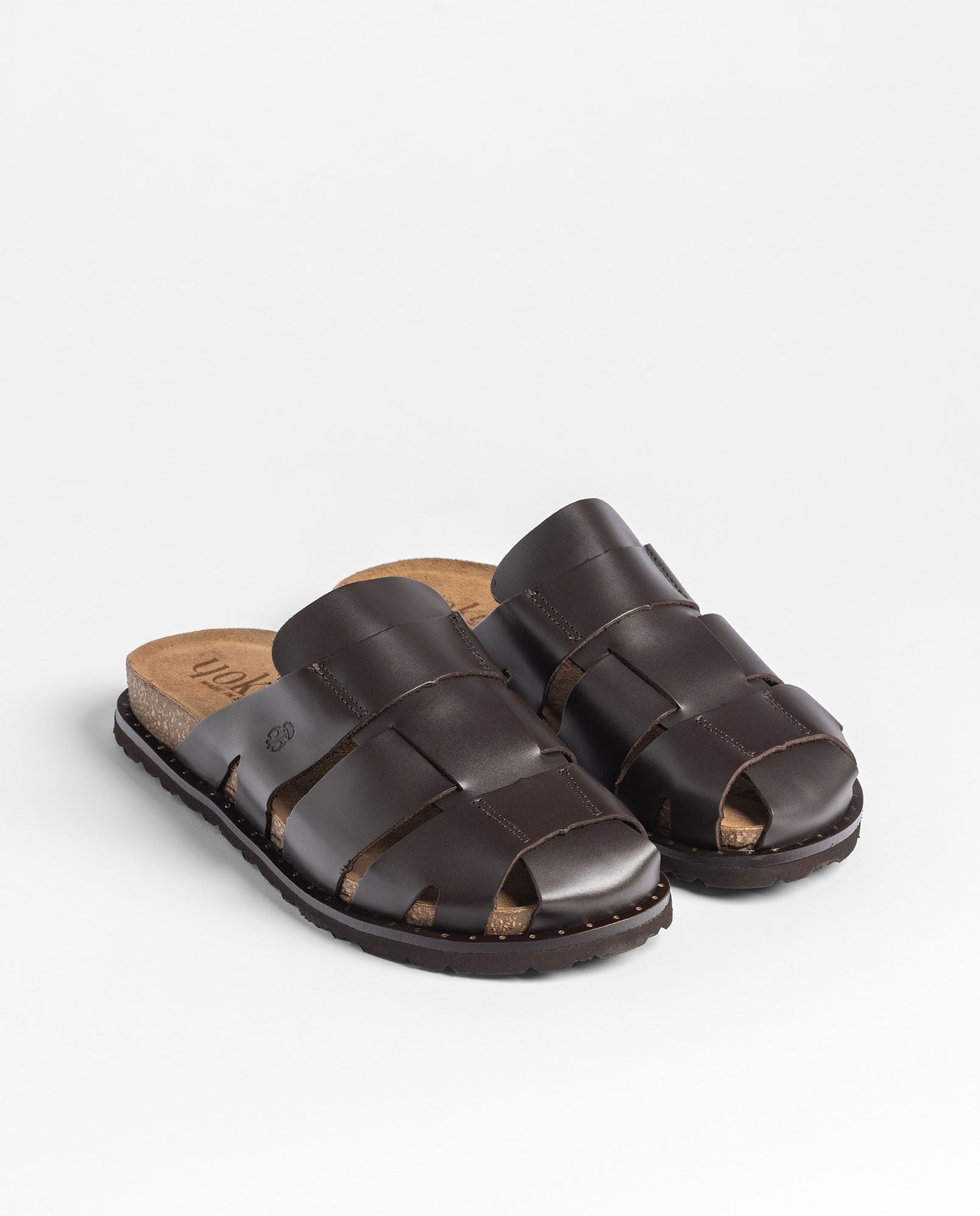 Yokono Bolus-262 sandali donna marrone scuro in pelle