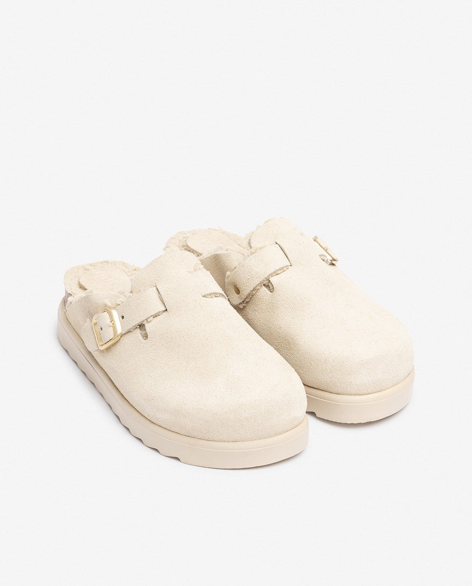 Yokono Tunez 600B zoccoli donna bianco pelle fibbia