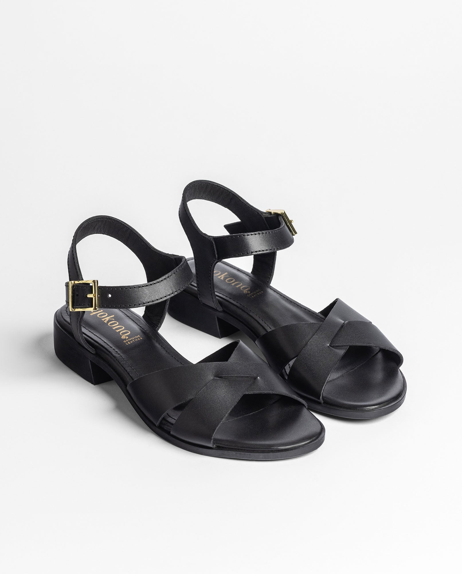 Yokono Rab-251 sandali tacco nero in pelle