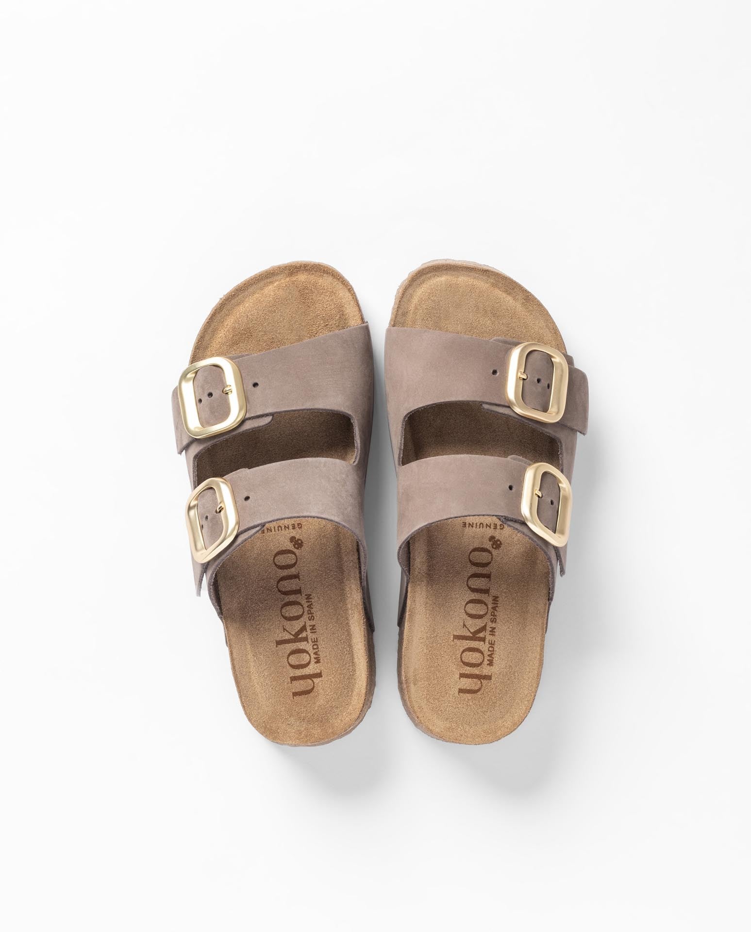 Yokono Wiwi-003 sandali plateau marrone con fibbia