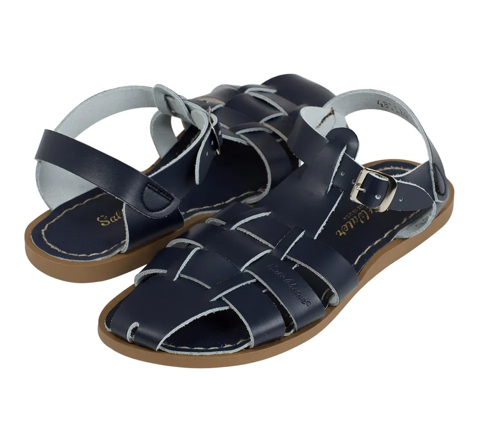 Salt-Water Shark sandali donna blu navy in cuoio