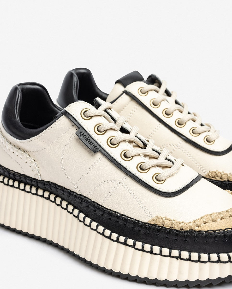 Yokono Clo 001 sneakers donna bianche in pelle