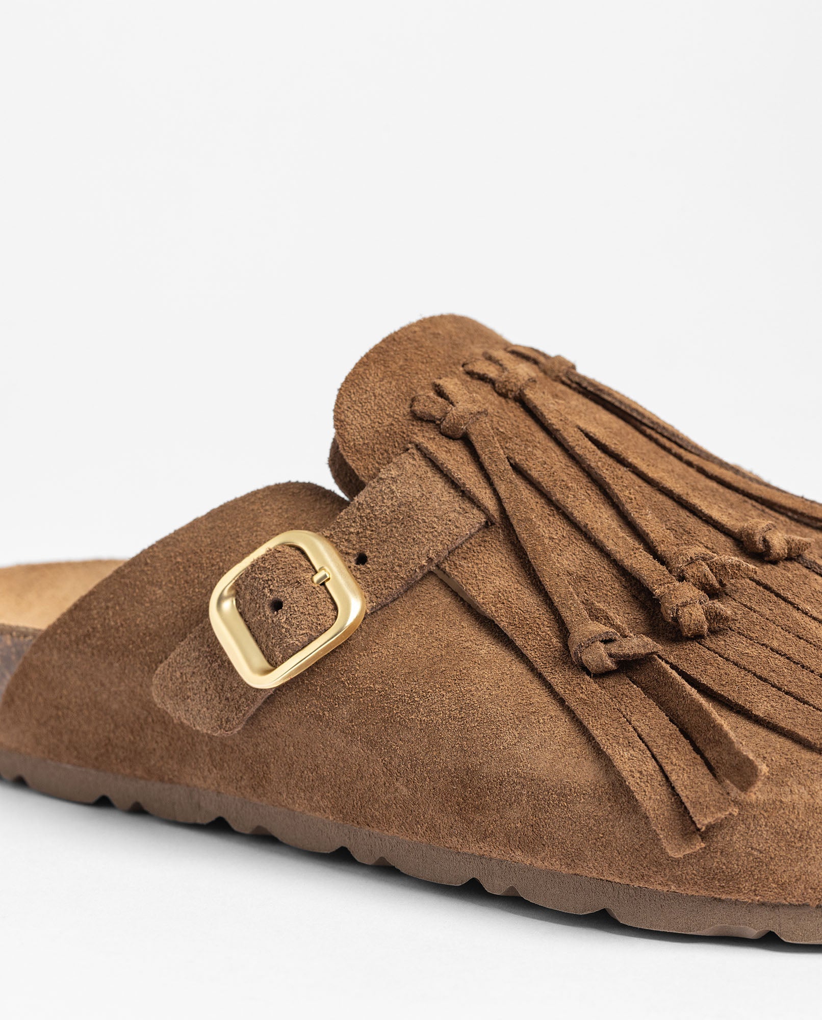 Yokono Zueco 260 zoccoli donna marrone con frange