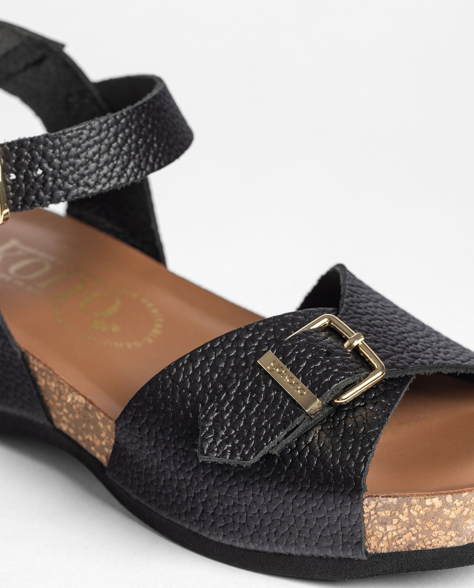 Yokono Bogo-263 sandali con zeppa neri in pelle