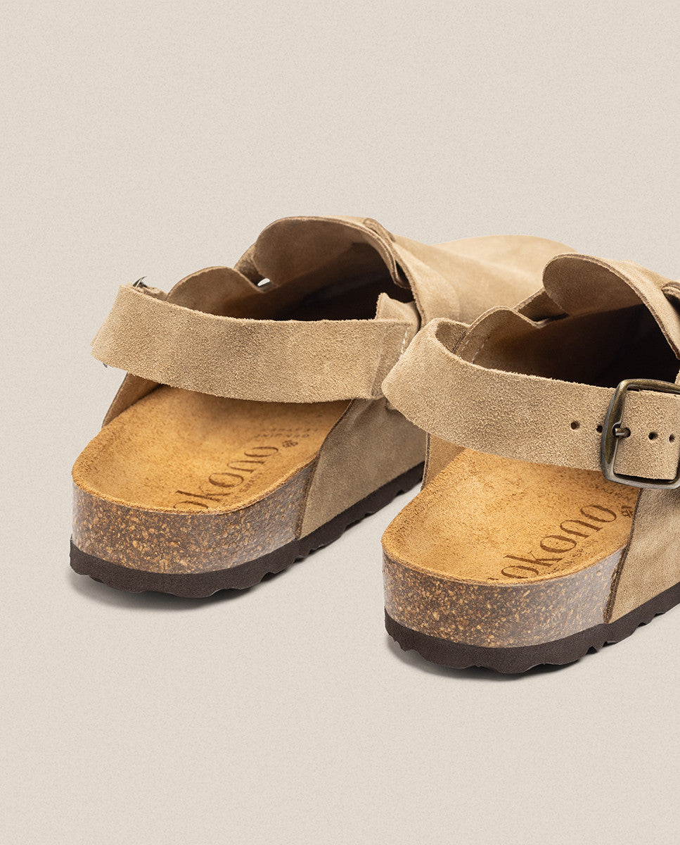 Yokono 600CRO zoccoli beige con fibbia