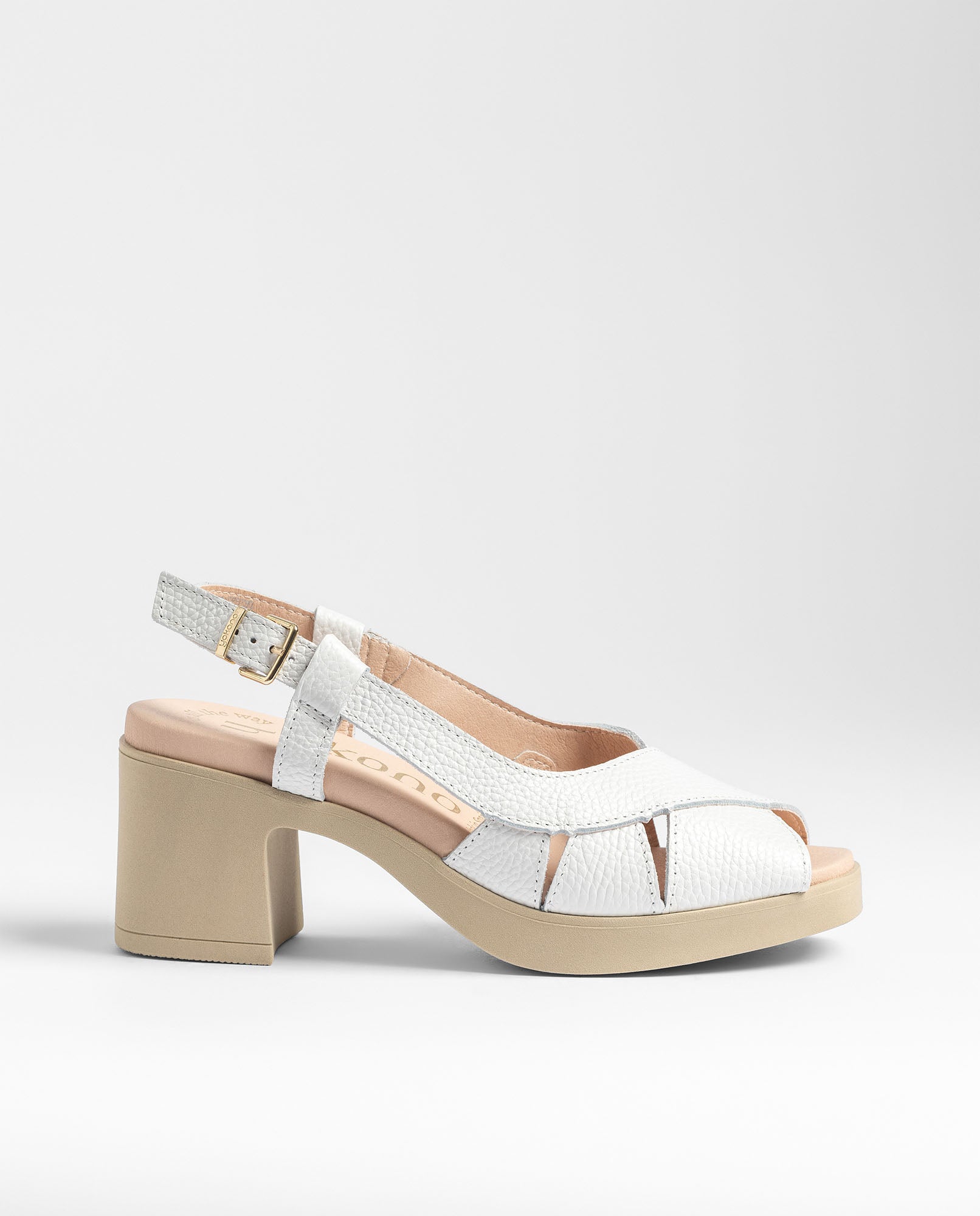 Yokono Blay-260 sandali con tacco donna bianco pelle