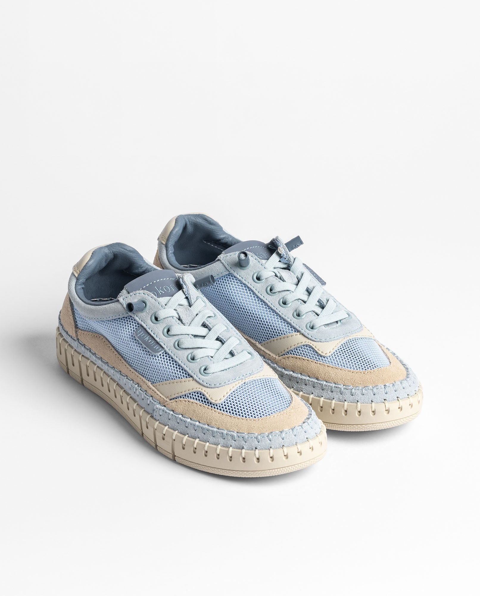 Yokono Flow-104 sneakers donna blu in pelle