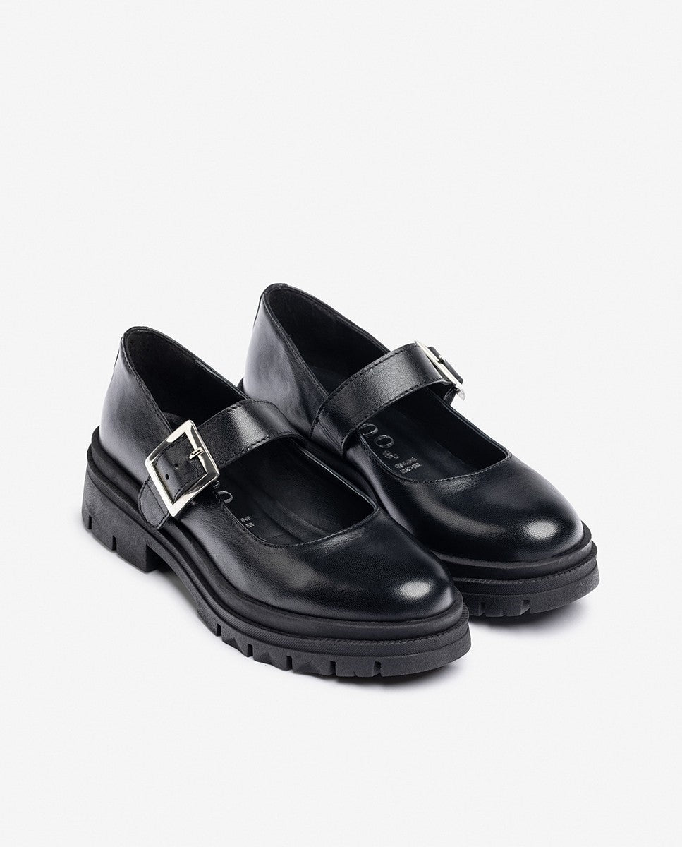 Yokono Cham-006 scarpe basse nere con fibbia