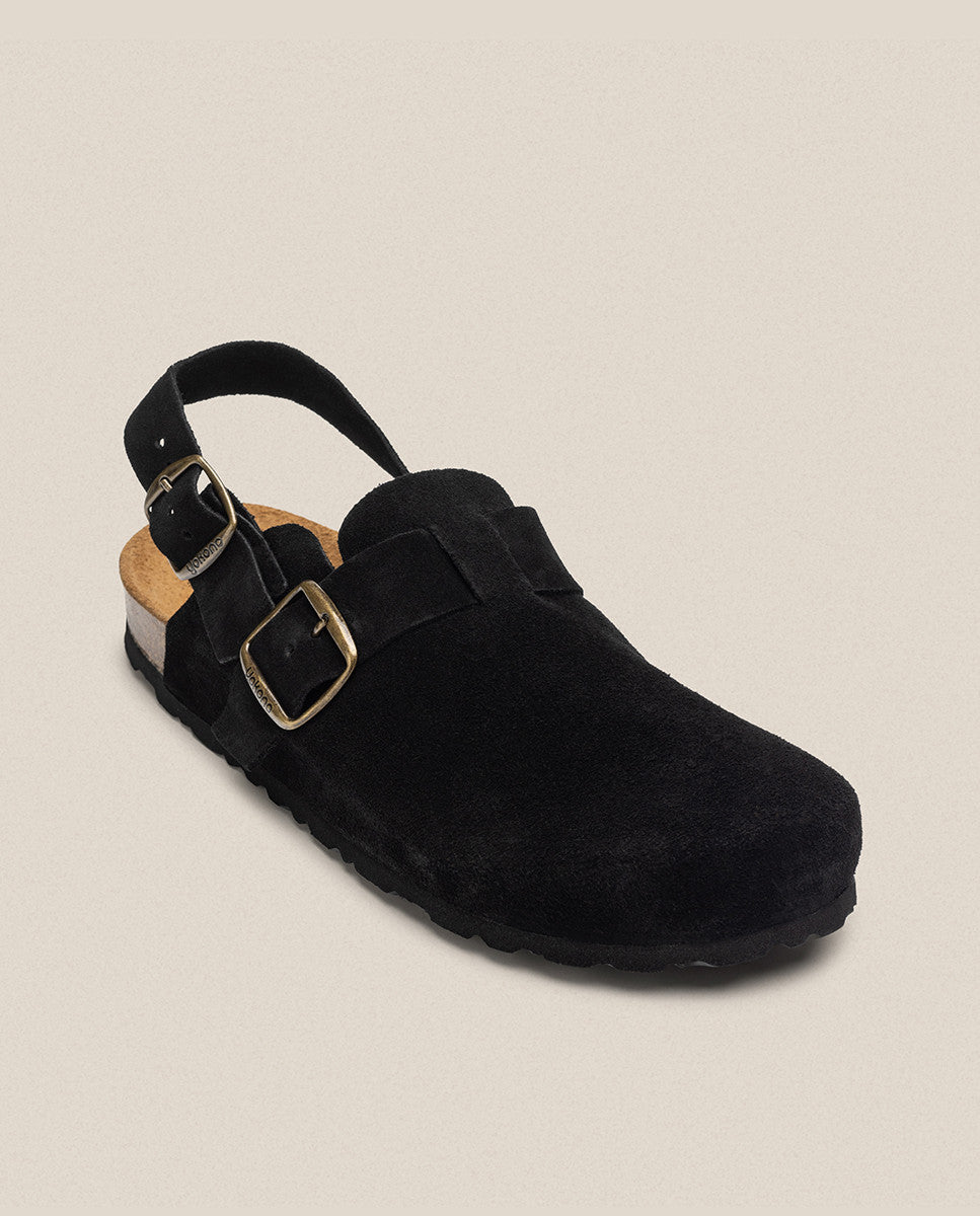 Yokono 600CRO zoccoli uomo nero camoscio