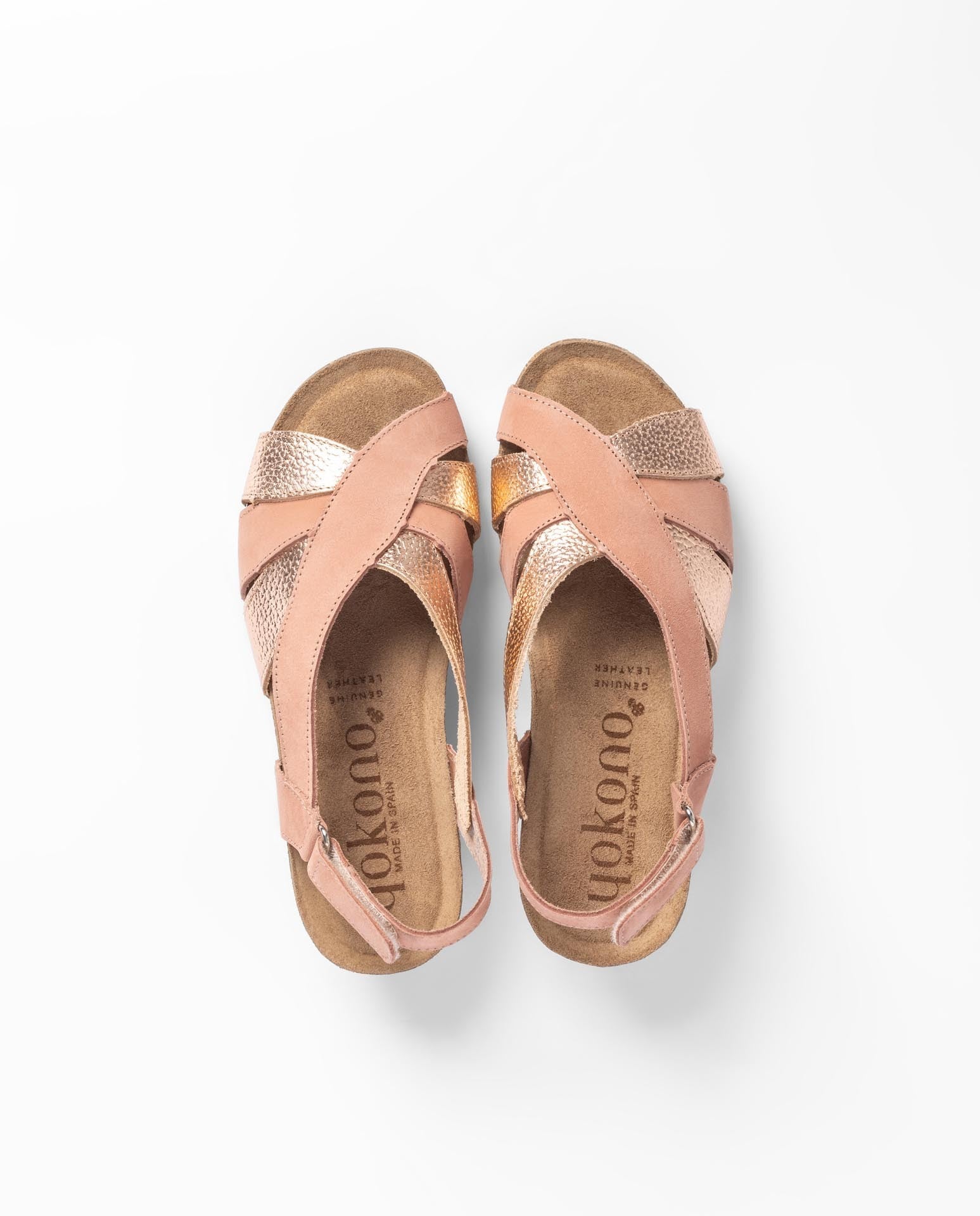 Yokono Monaco 264 sandali zeppa rosa in pelle