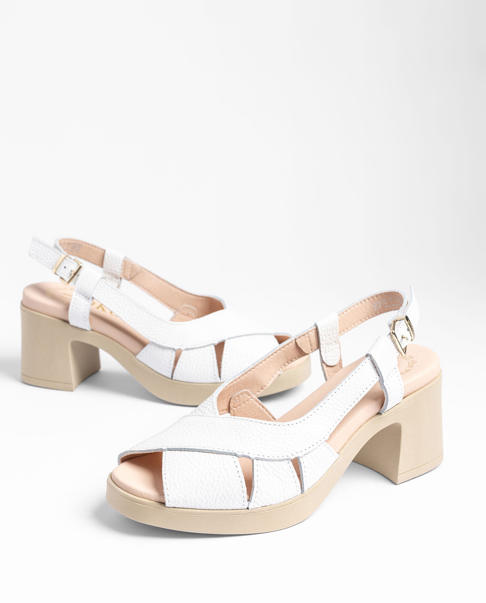 Yokono Blay-260 sandali con tacco donna bianco pelle