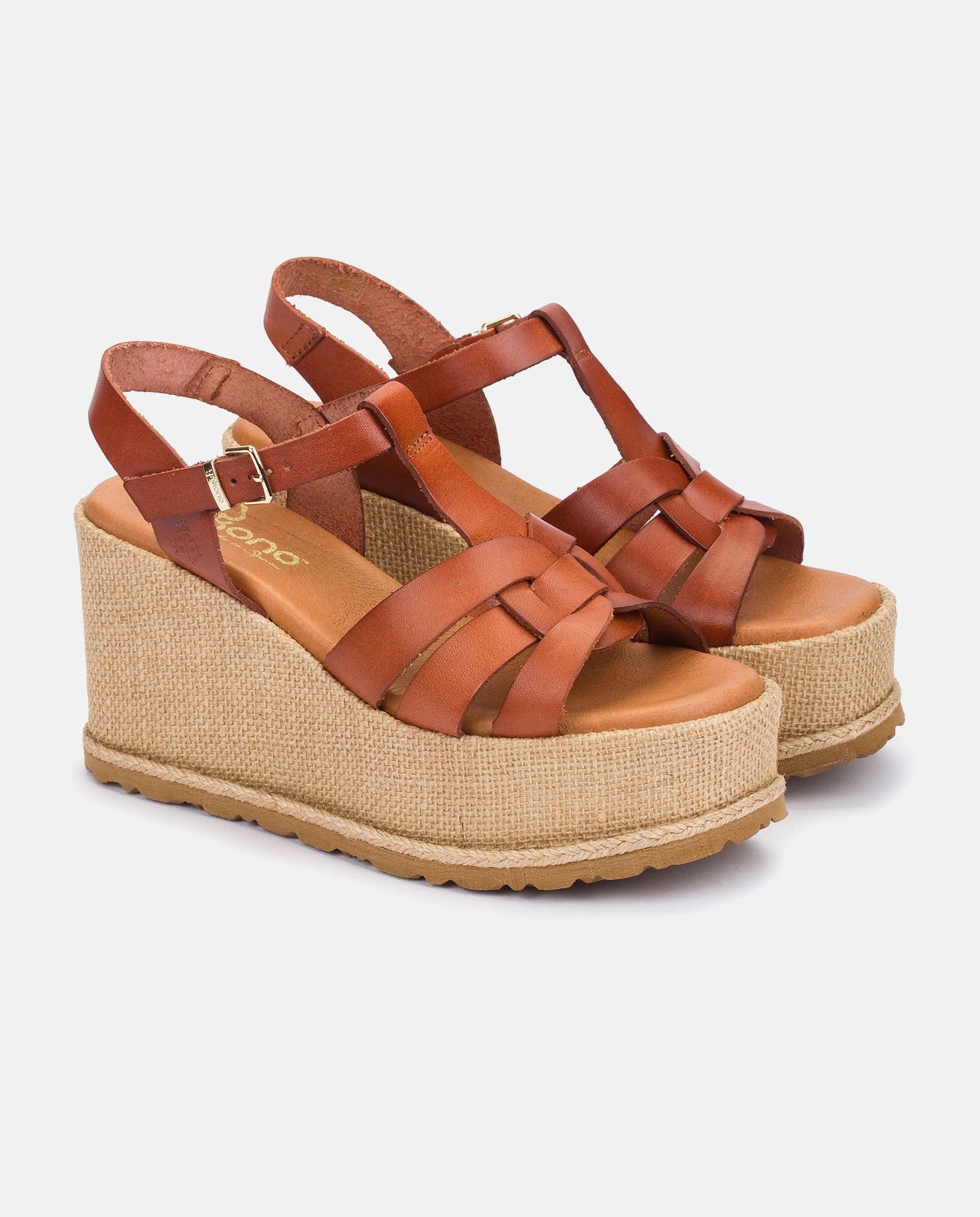 Yokono Lanzarote-002 sandali zeppa marrone 9 cm
