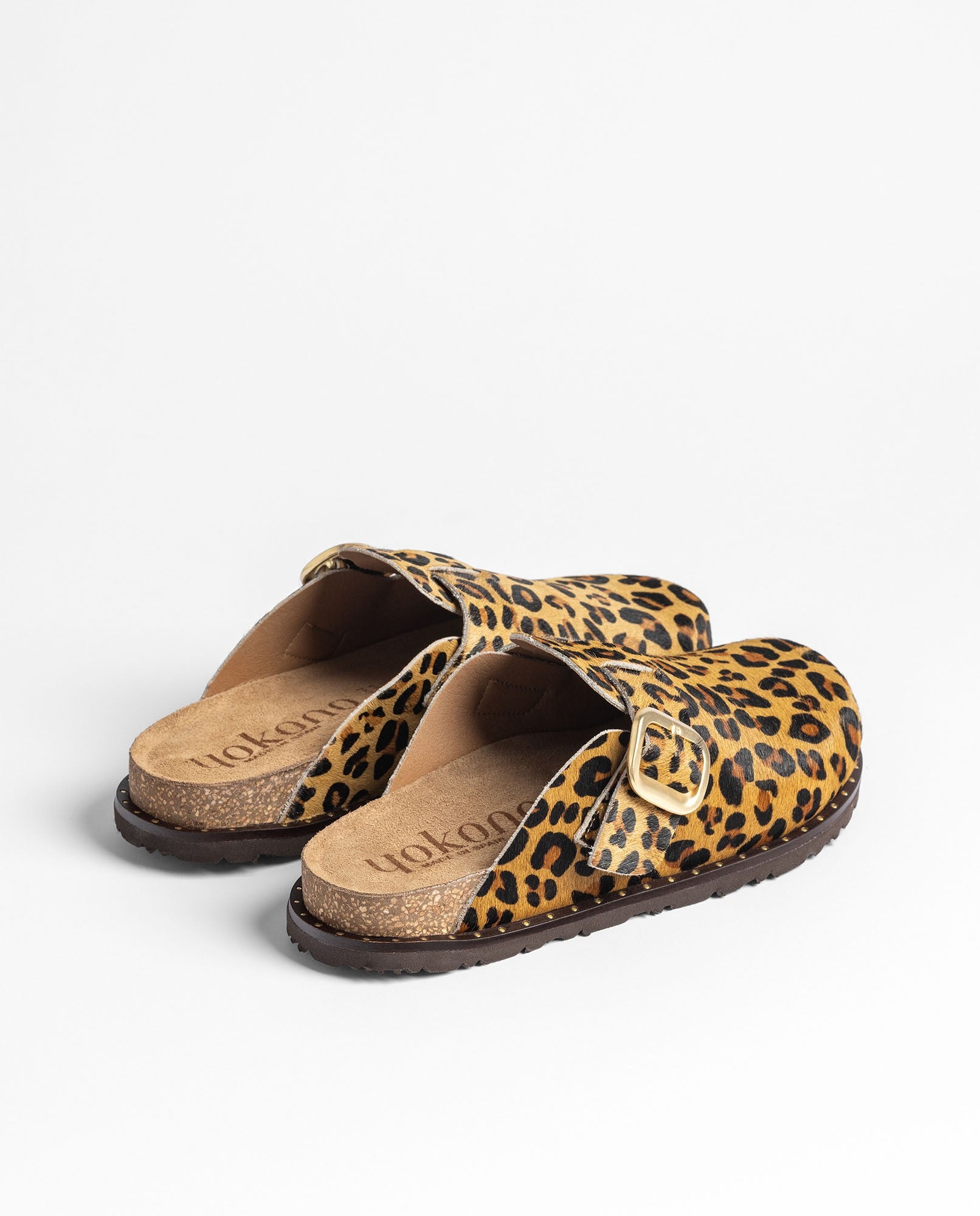 Yokono Bolus 599 zoccoli donna leopardo in pelle