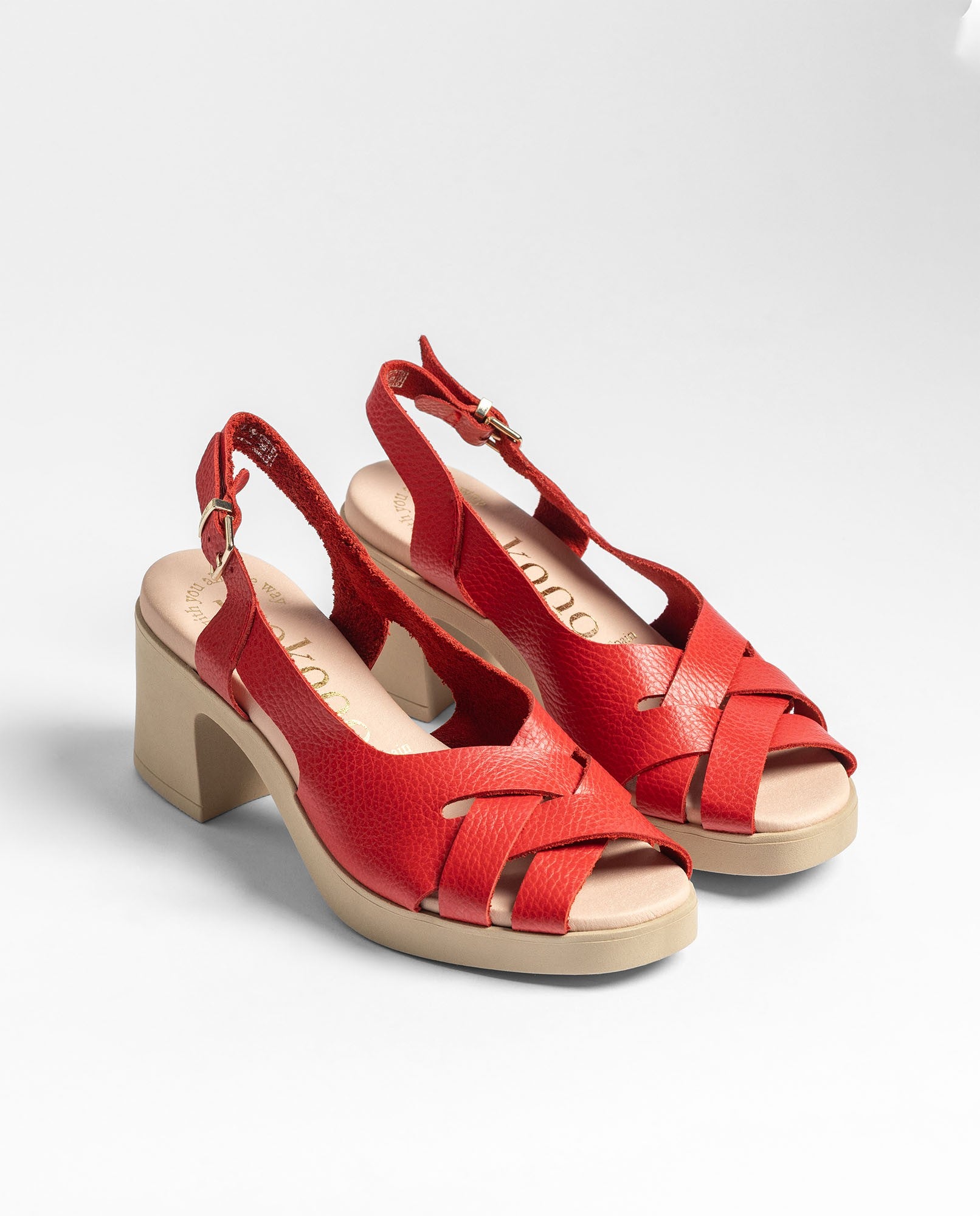 Yokono Blay 263 sandali tacco donna rossi pelle