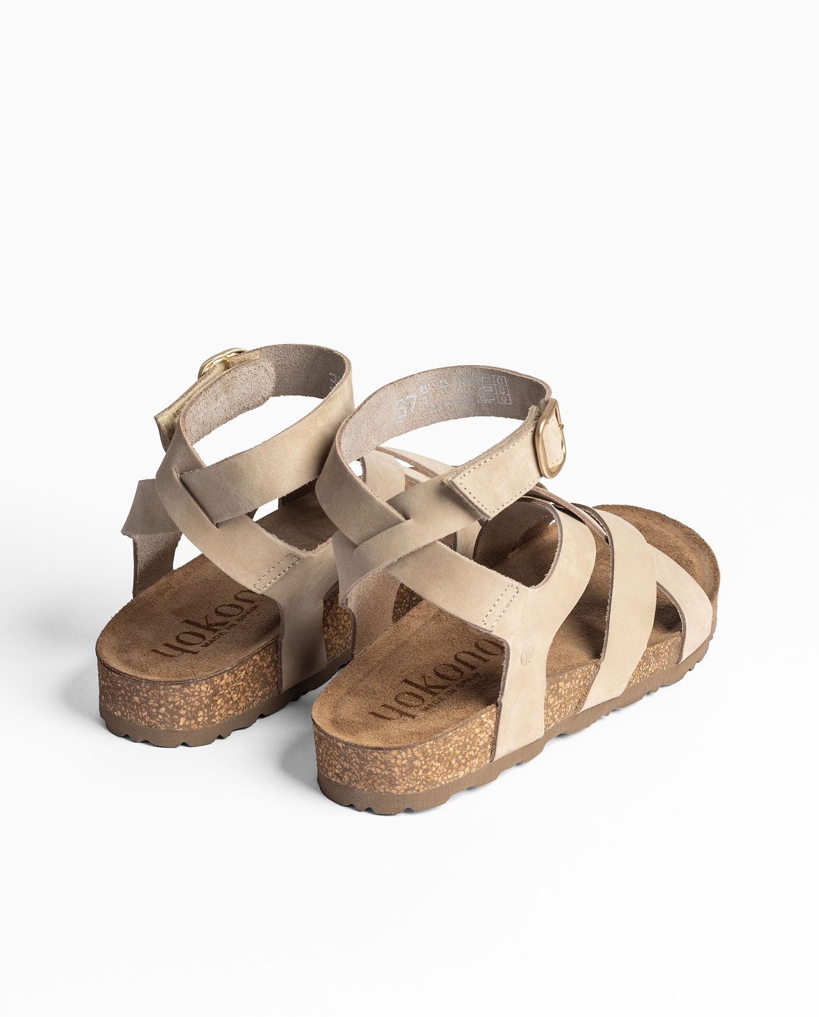 Yokono Jerba 261 sandali bassi donna beige in pelle