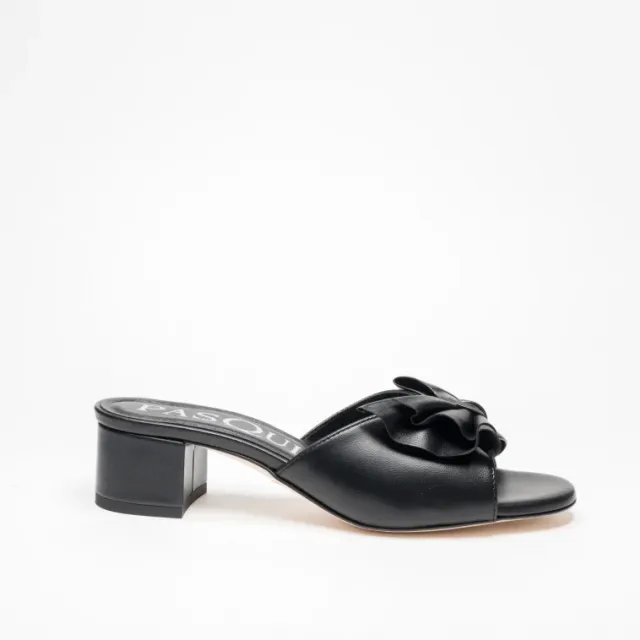 Pasquini Vicky sabot nero con fiocco tacco 4 cm
