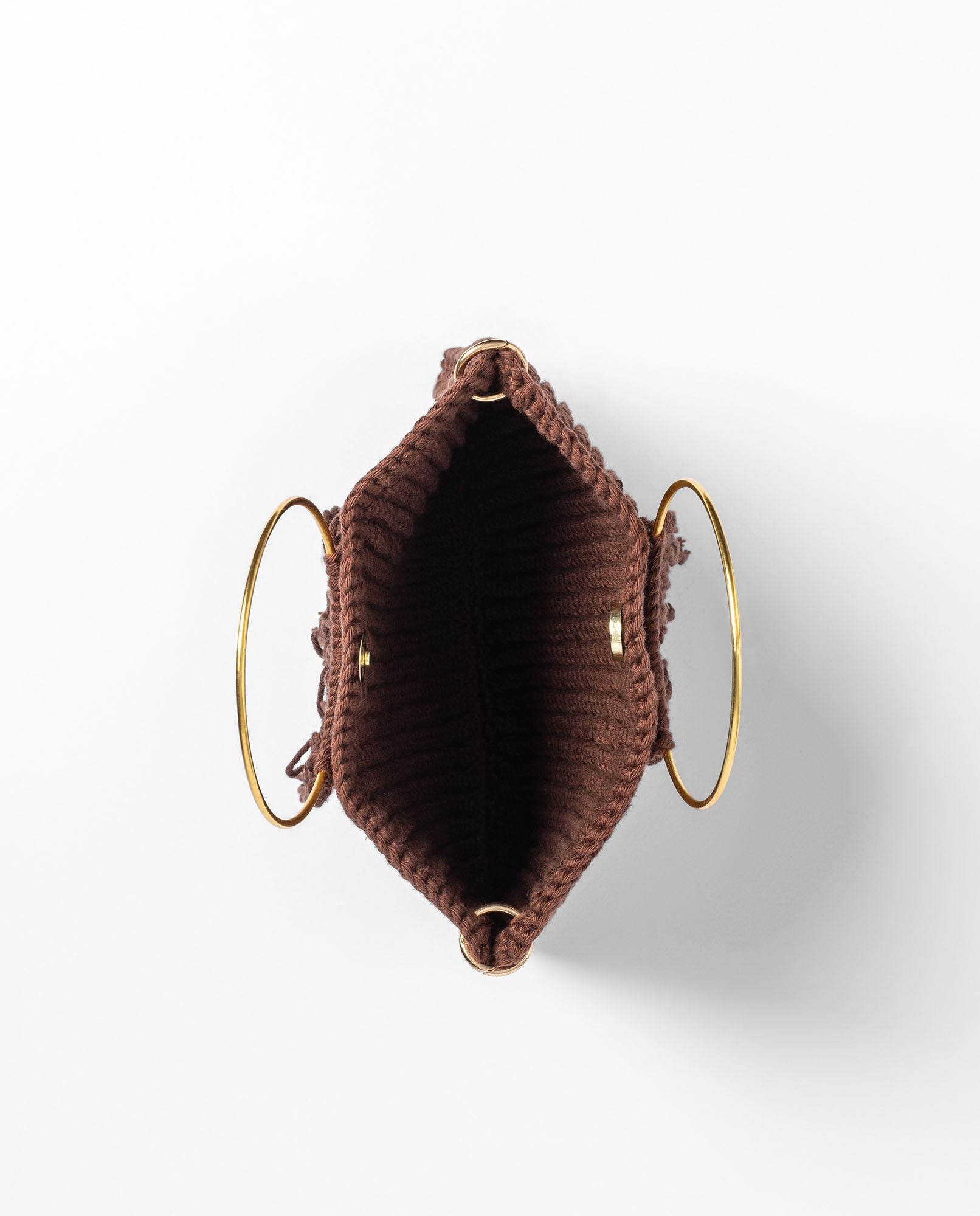 Yokono B-Velvet borsa crochet marrone fatta a mano