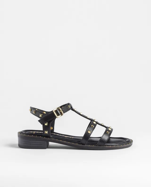 Yokono Dud 503 sandali con tacco donna nero in cuoio