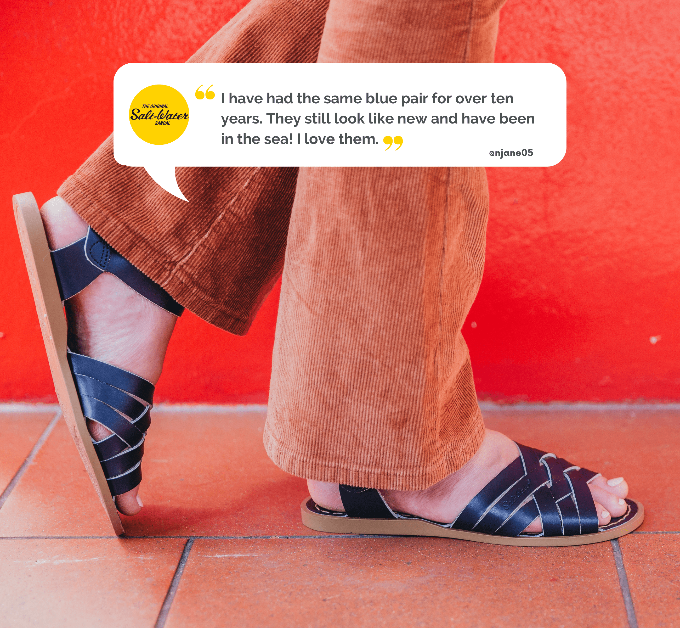 Salt-Water Retro Sandali Donna Blu Navy in Cuoio