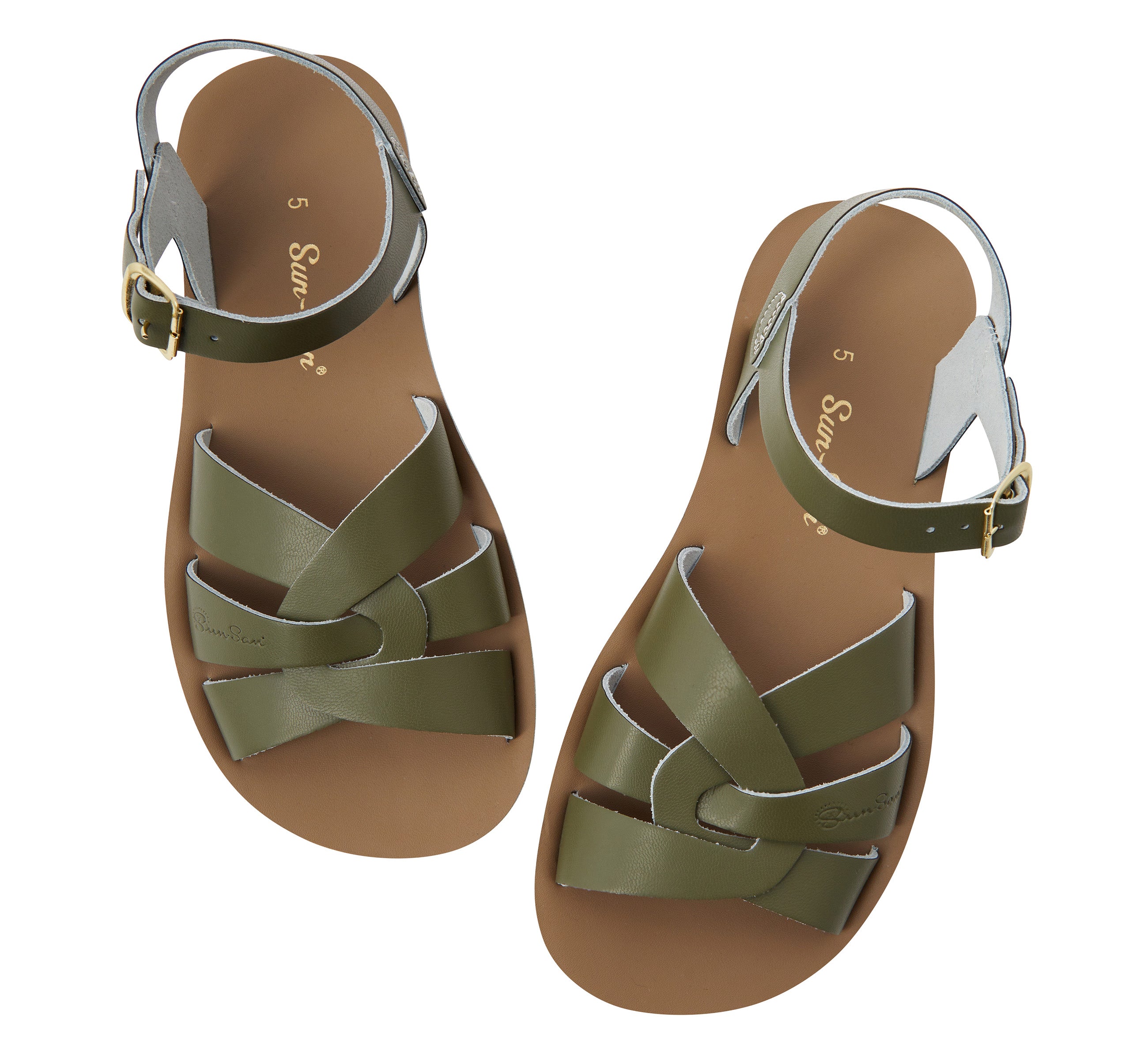Salt-Water Sandals Swimmer sandali donna oliva in cuoio