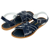 Salt-Water Sandals Retro sandali bambini blu navy cuoio