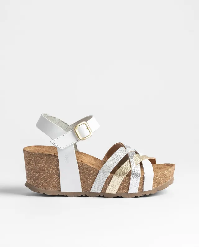 Yokono Bari-264 sandali zeppa donna oro in pelle