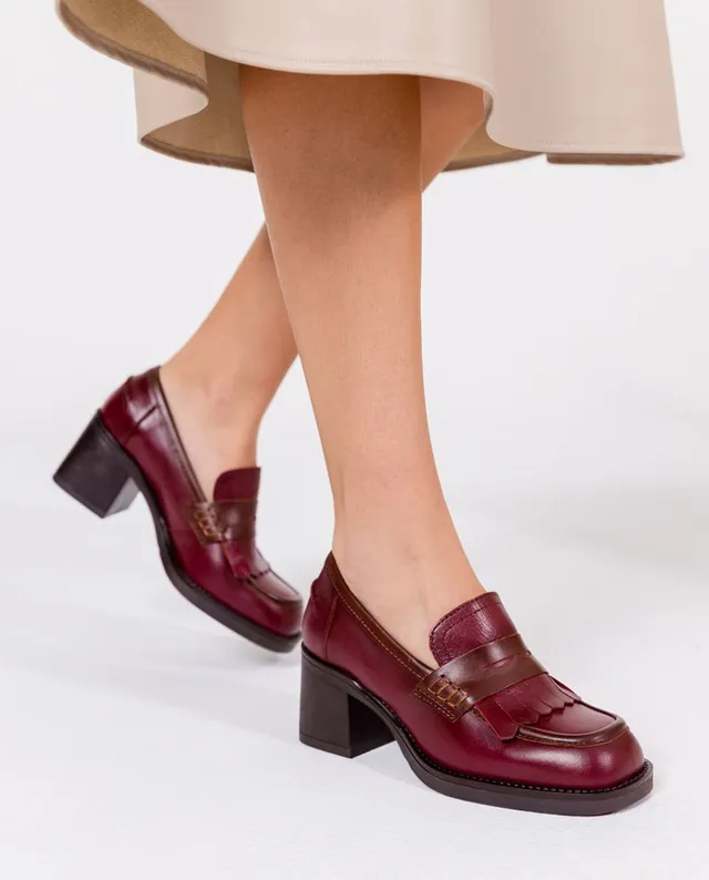 Yokono Landas-006 decollete donna bordeaux in pelle
