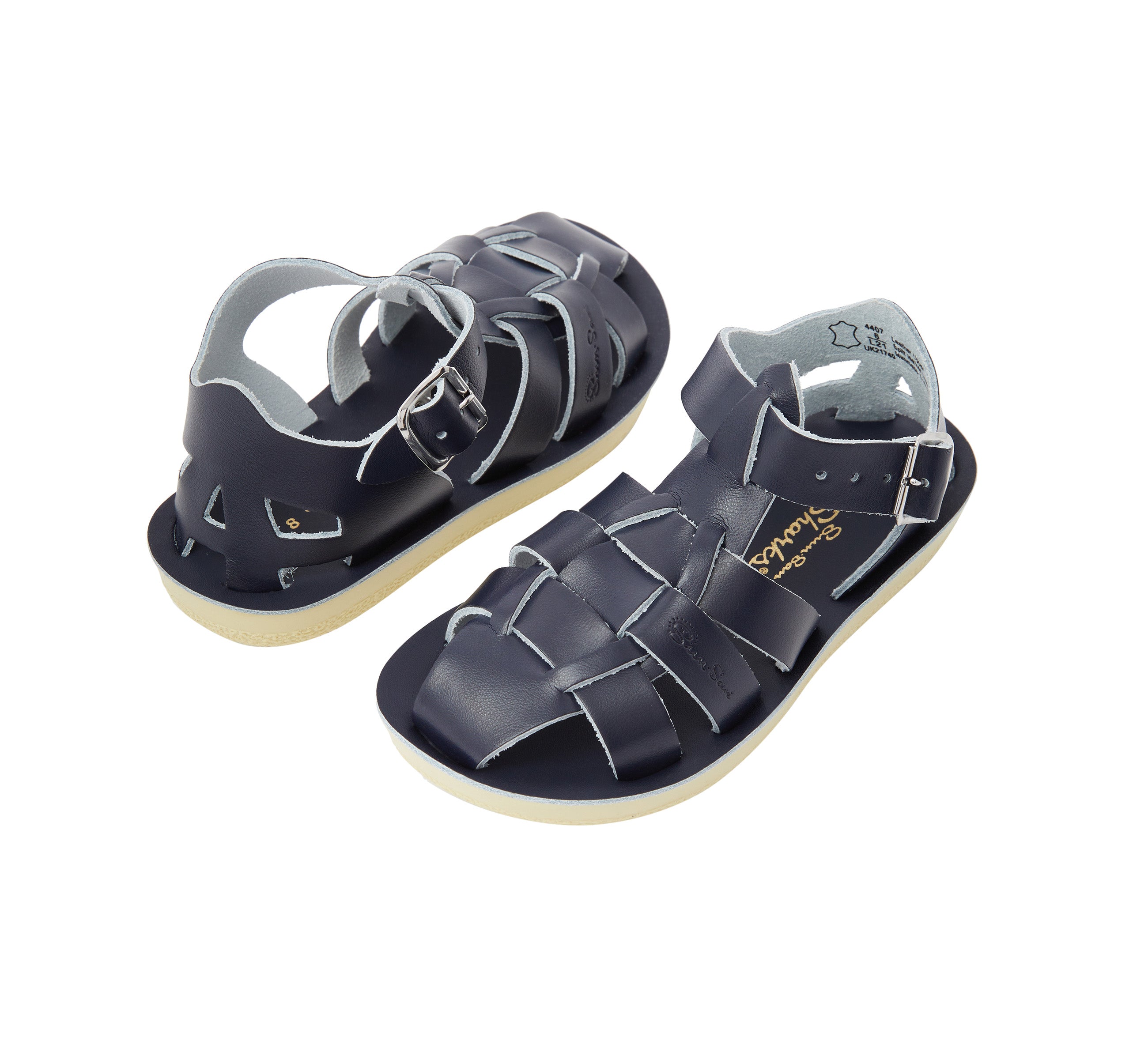 Salt-Water Sandals Shark sandali bambino navy in cuoio