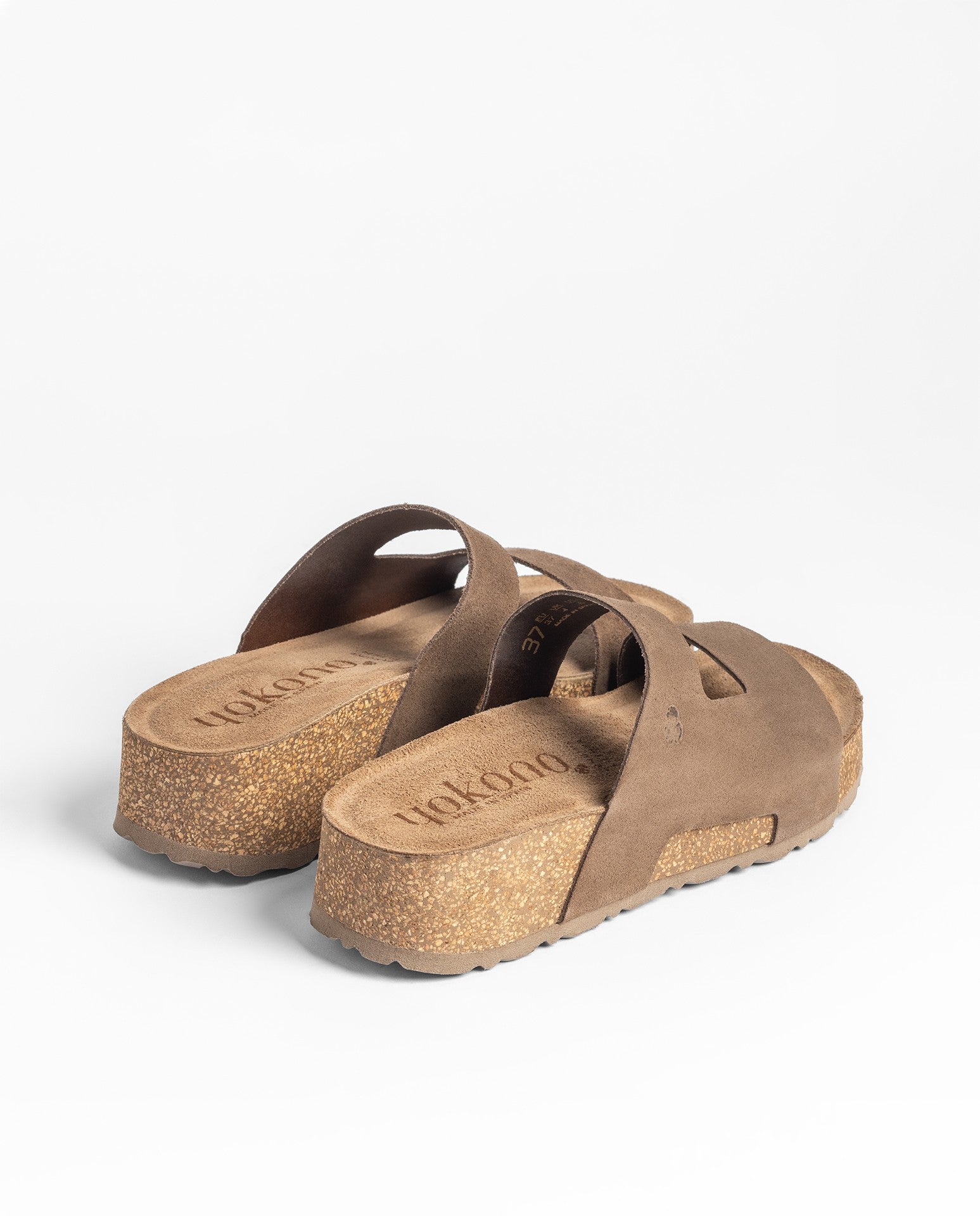 Yokono WIWI-260 sandali plateau marrone in pelle