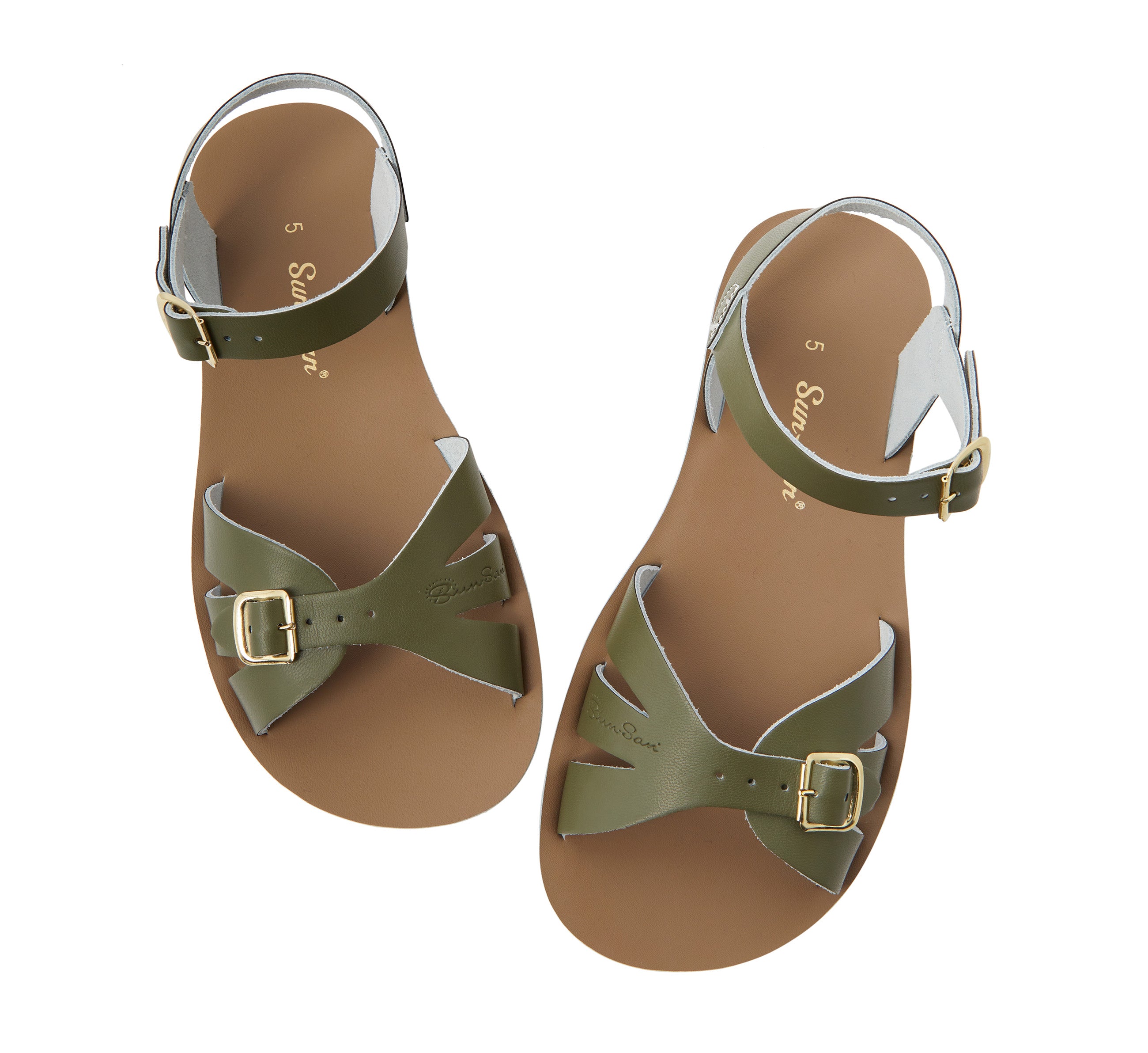 Salt-Water Boardwalk Olive sandali donna verde con fibbia