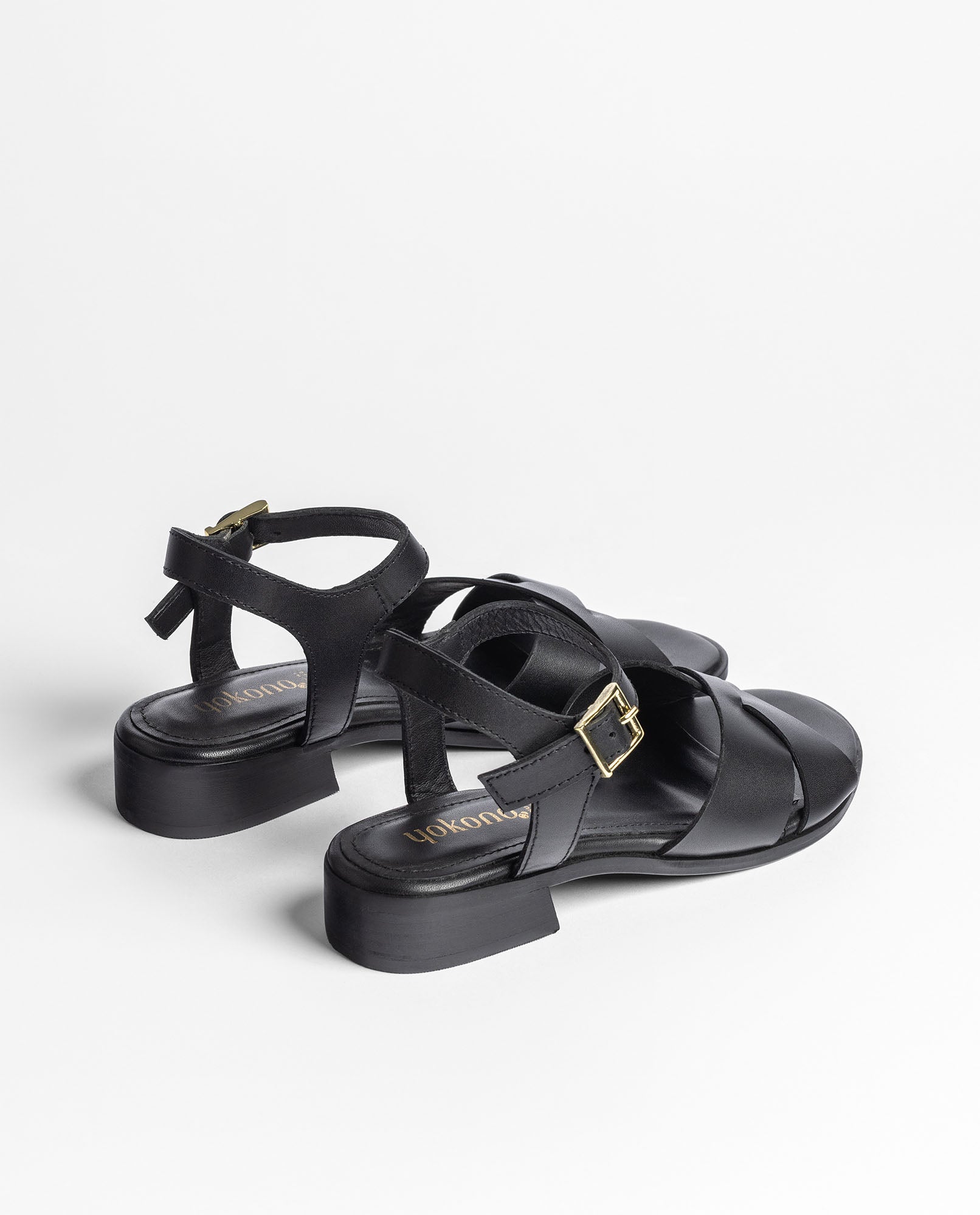 Yokono Rab-251 sandali tacco nero in pelle