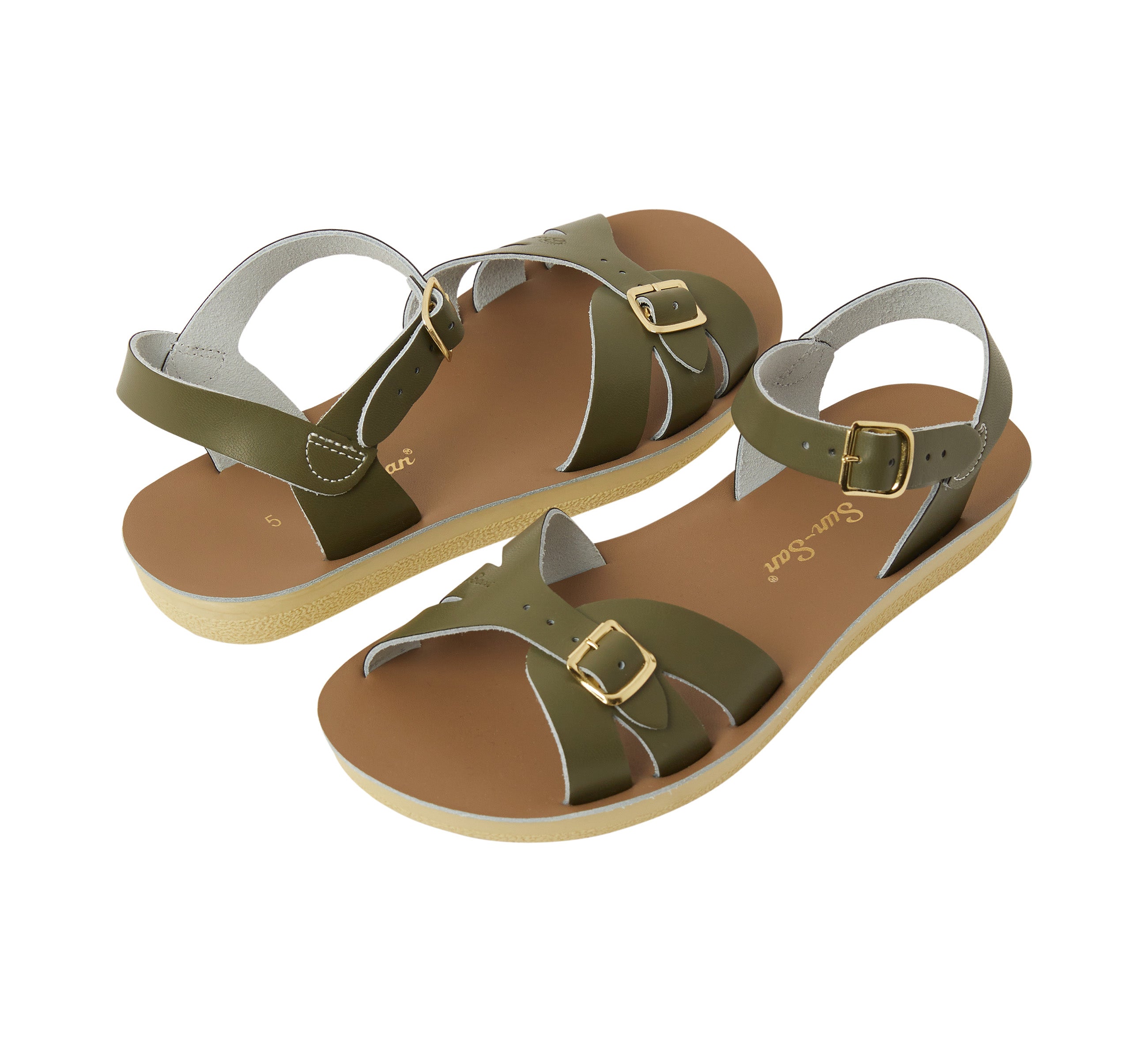 Salt-Water Boardwalk Olive sandali donna verde con fibbia