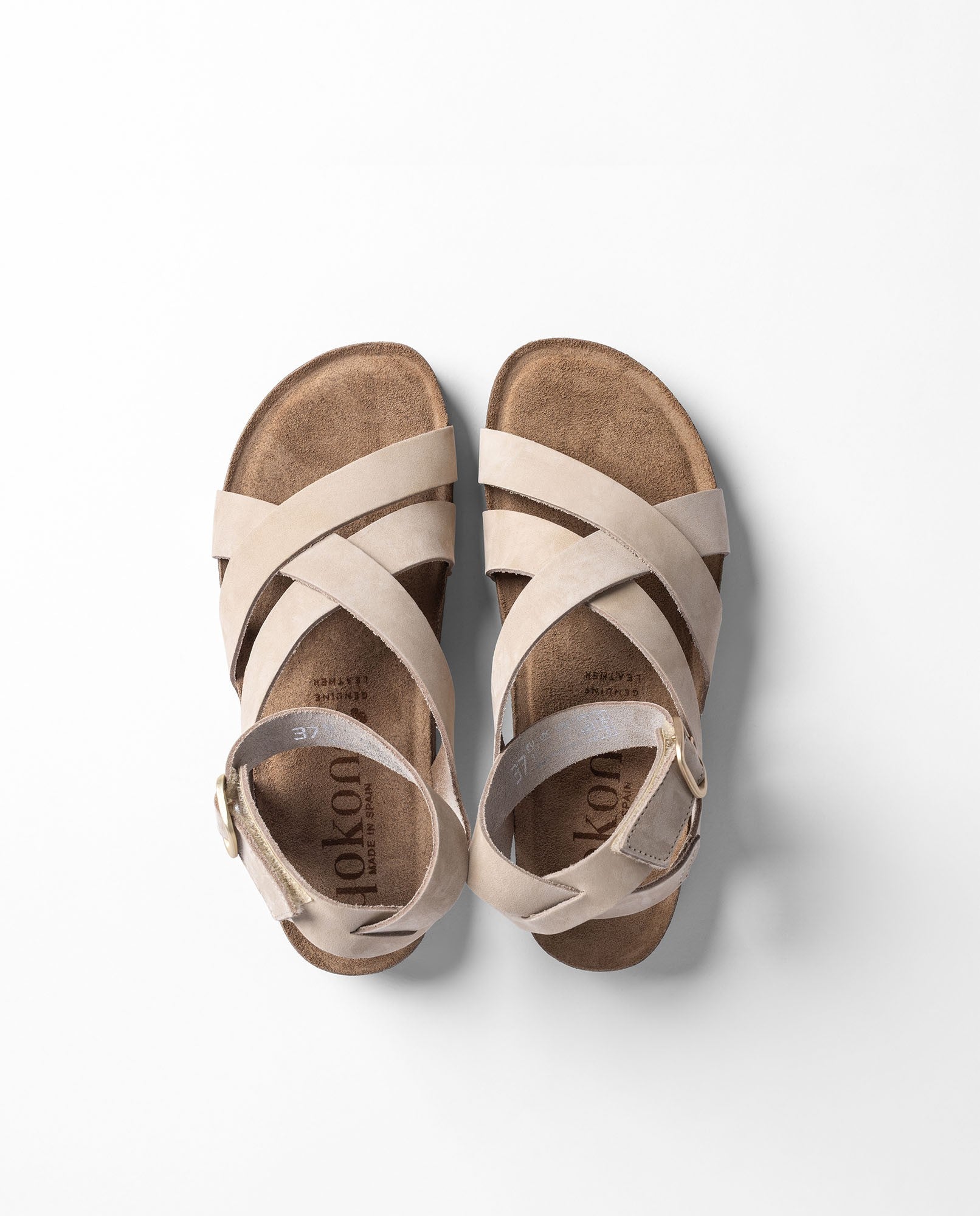 Yokono Jerba 261 sandali bassi donna beige in pelle