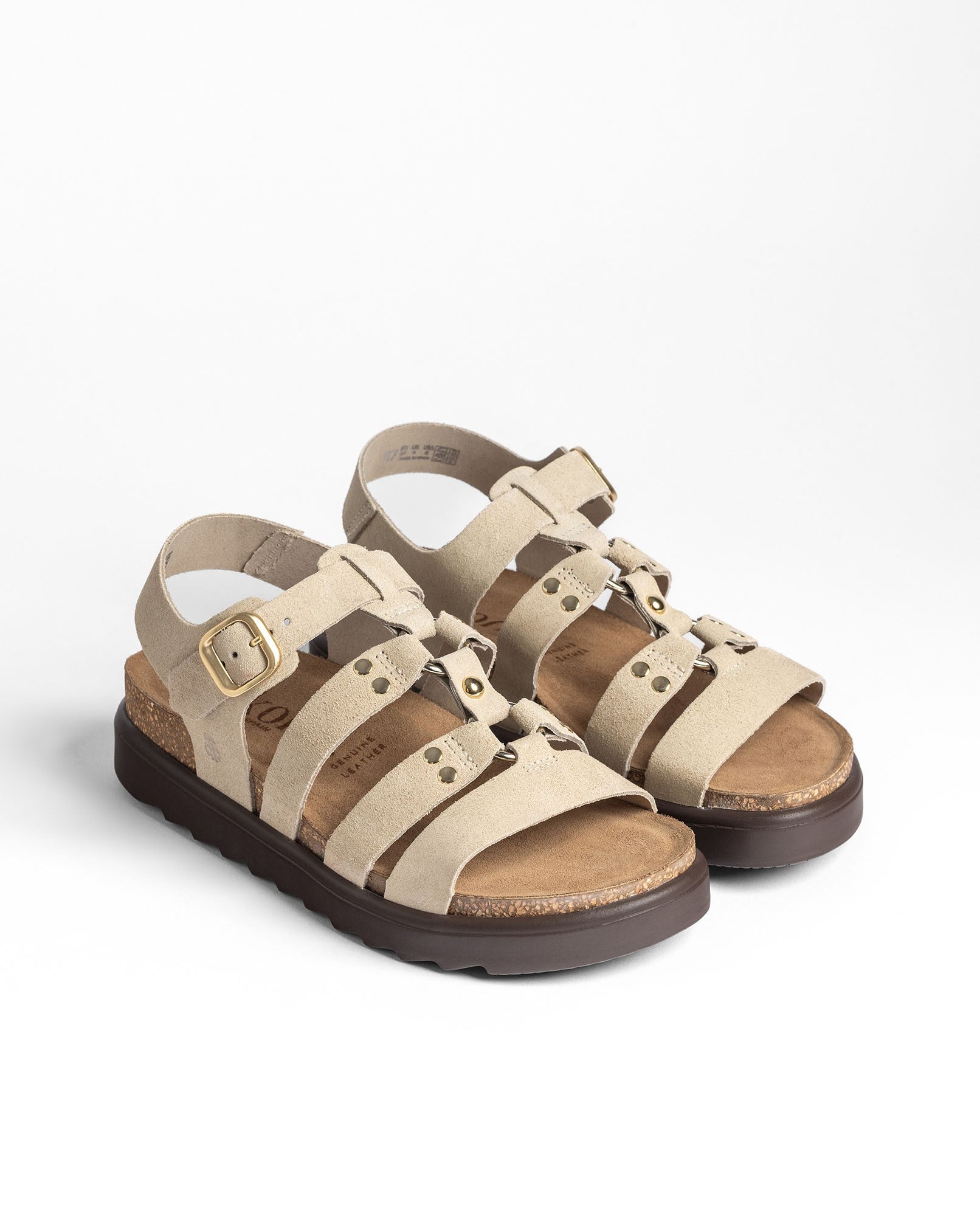 Yokono Tunez 255 sandali piattaforma donna beige in pelle
