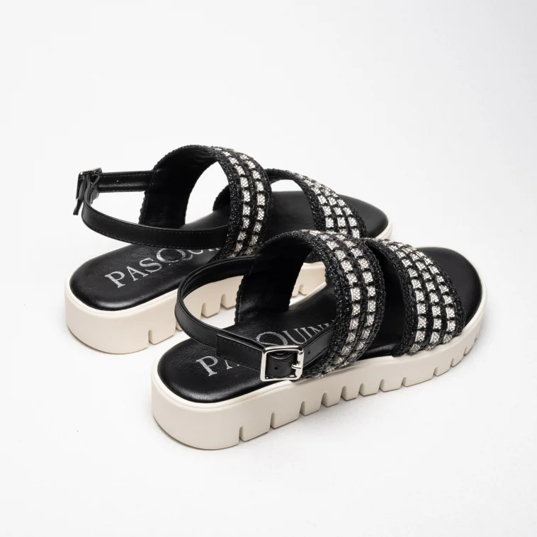 Pasquini City Chic Lisa sandalo nero con strass