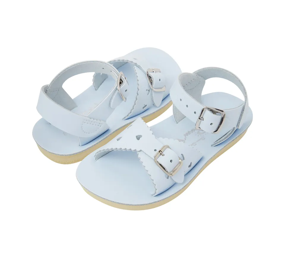 Salt-Water Sweetheart Light Blue sandali bimba in cuoio
