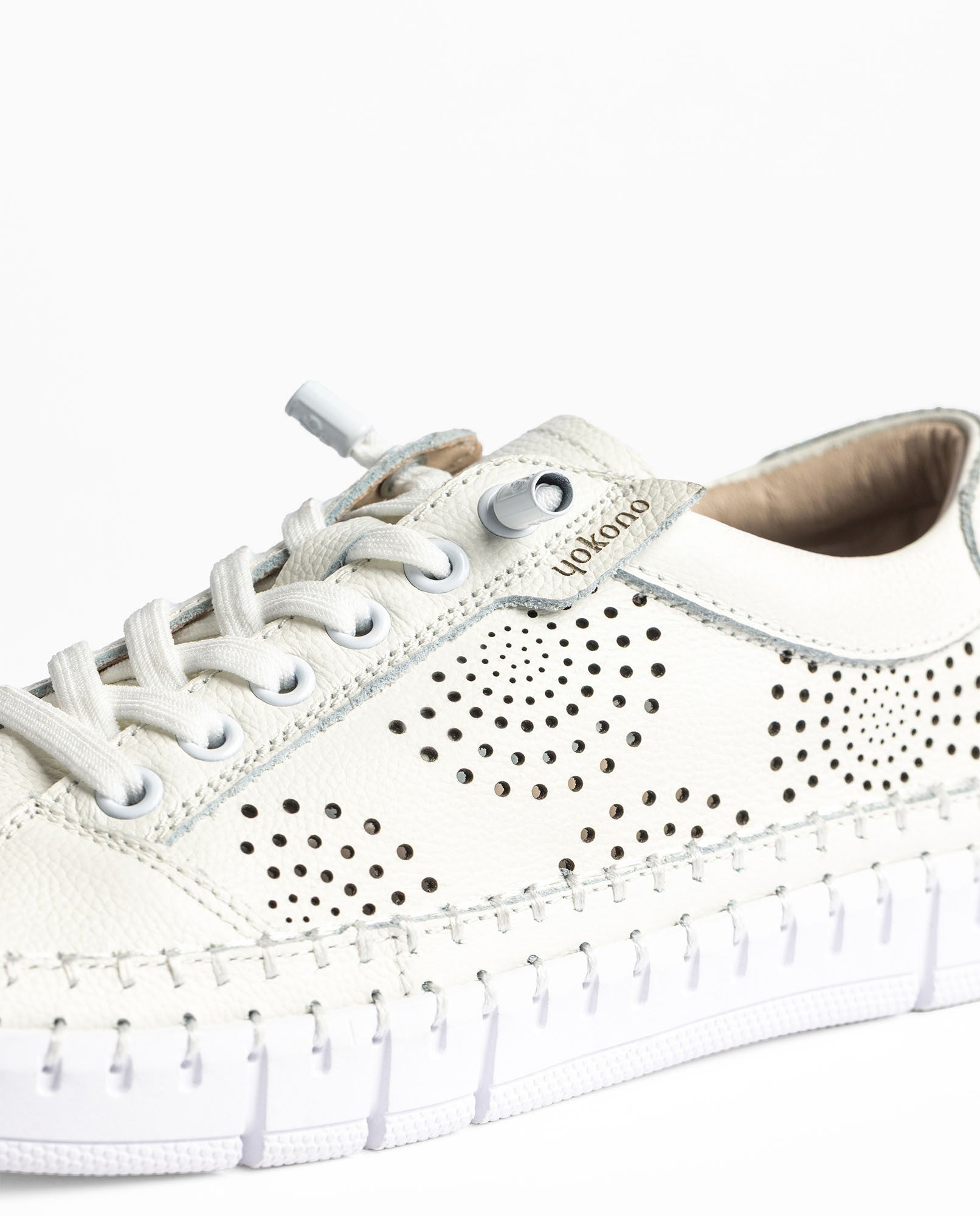 Yokono Flow-100 sneakers donna bianche in pelle