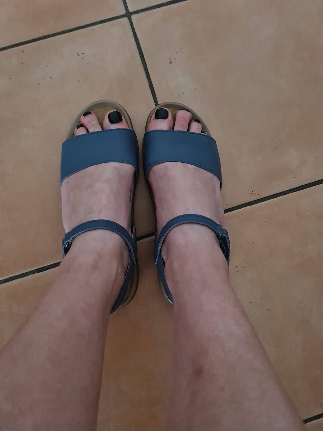 ART Antibes 1506 sandali donna in cuoio blu jeans