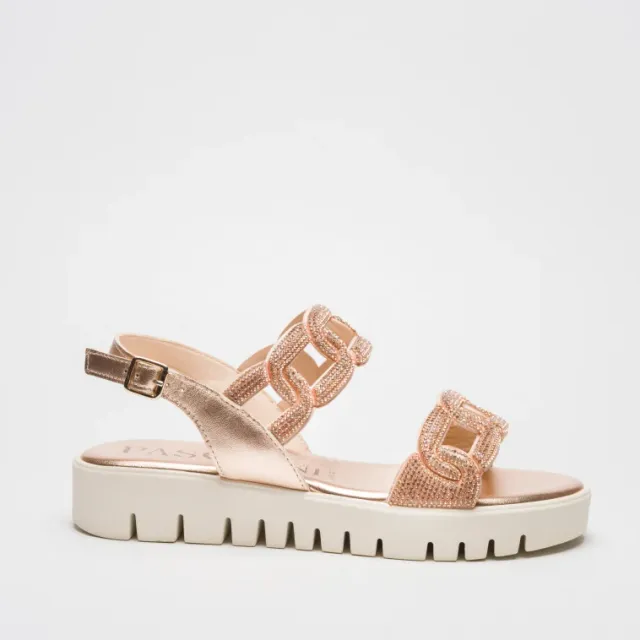 Pasquini Greta sandalo rame 3 cm strass