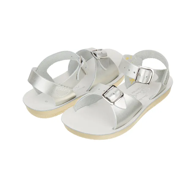 Salt-Water Sandals Surfer sandali bambino argento in cuoio
