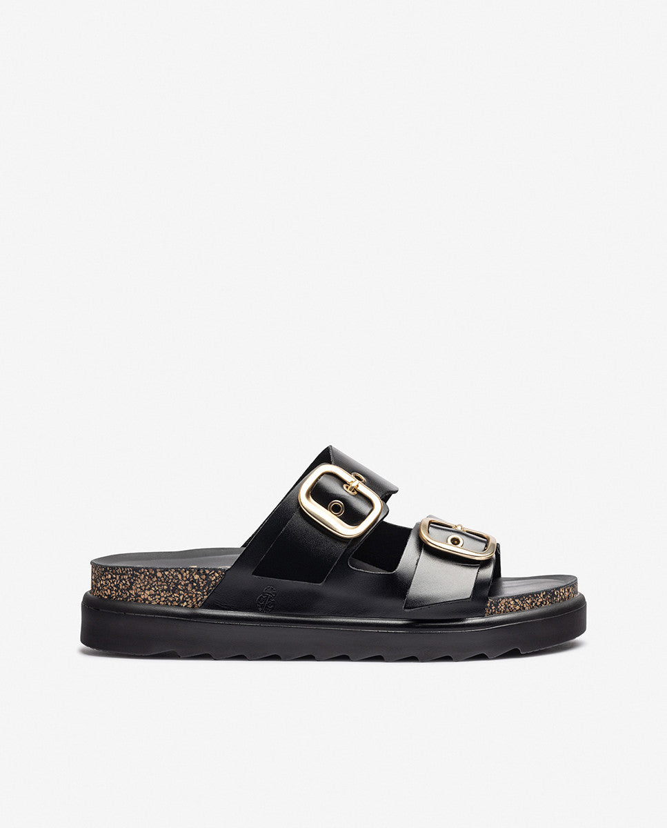 Yokono Tunez 130 sandali donna neri in pelle