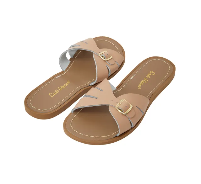 Salt-Water Classic Slide Latte sandali in cuoio con fibbia