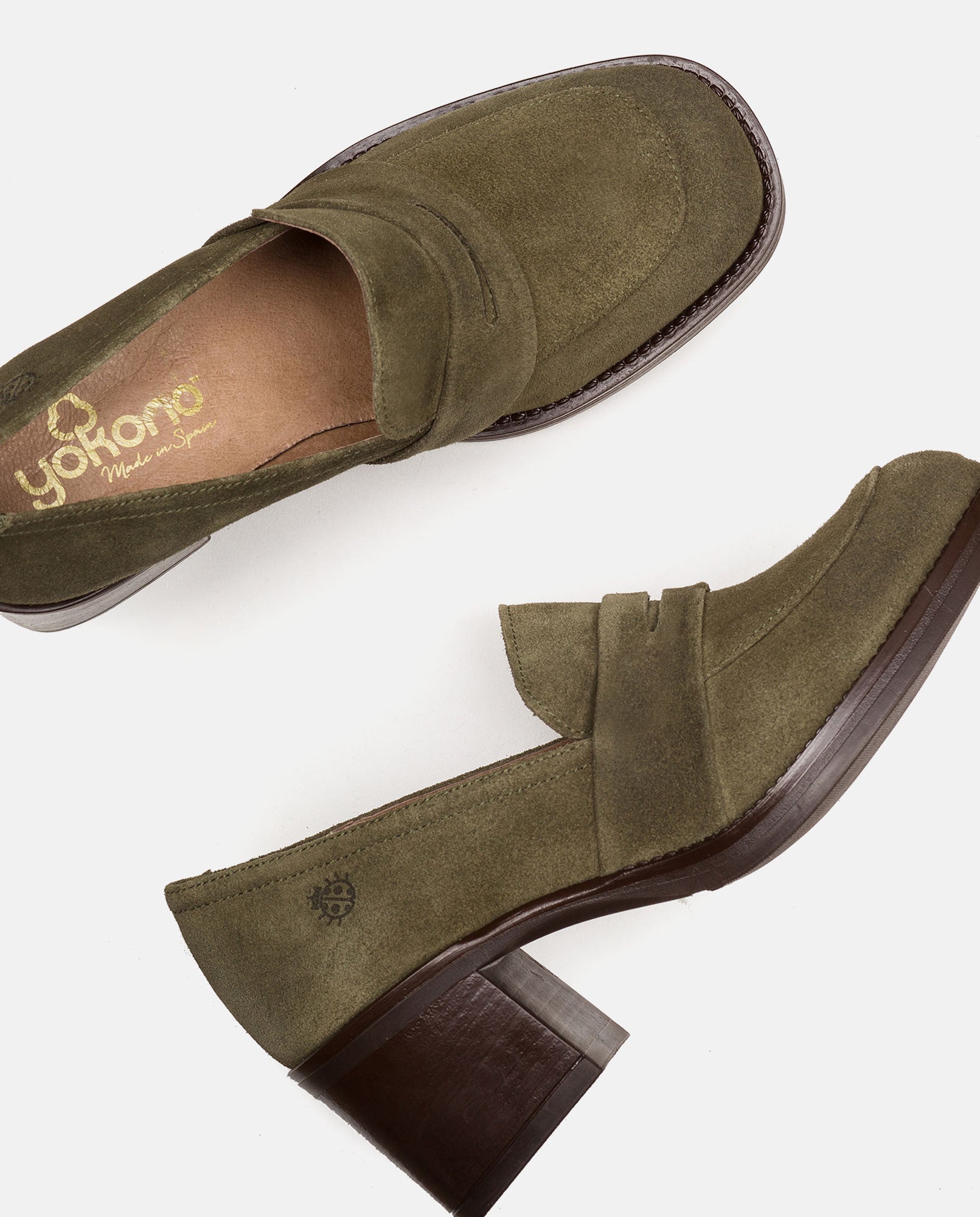 Yokono Landas-001 scarpe tacco verde pelle